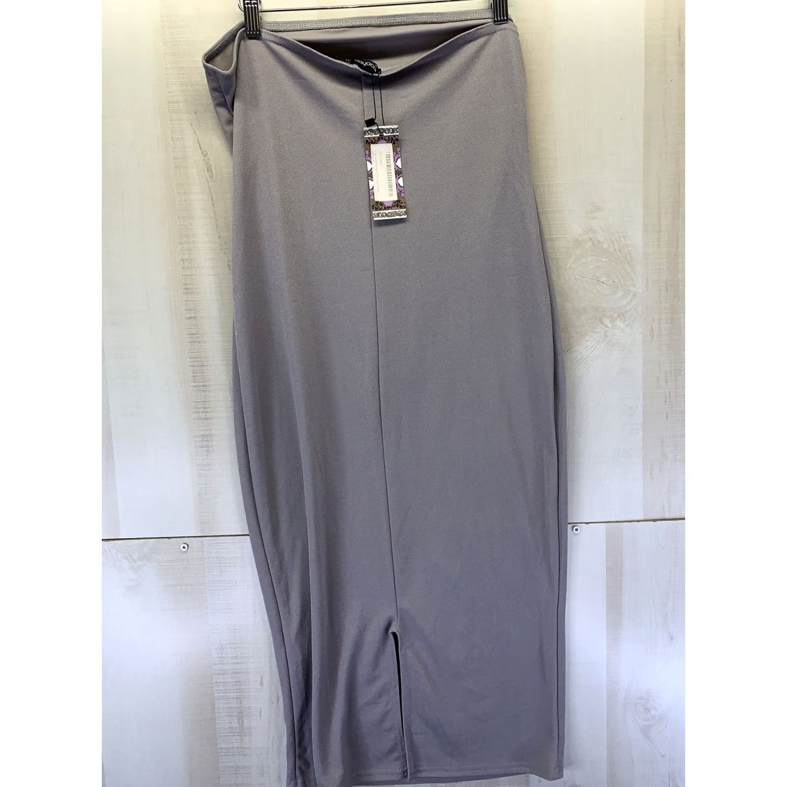 Boohoo boohoo Plus Jacki Bandeau Fitted Midi Dress Grey UK18/US 14/ EU 46-NWT 5531 Size XL / US 12-14 / IT 48-50 - 2 Thumbnail