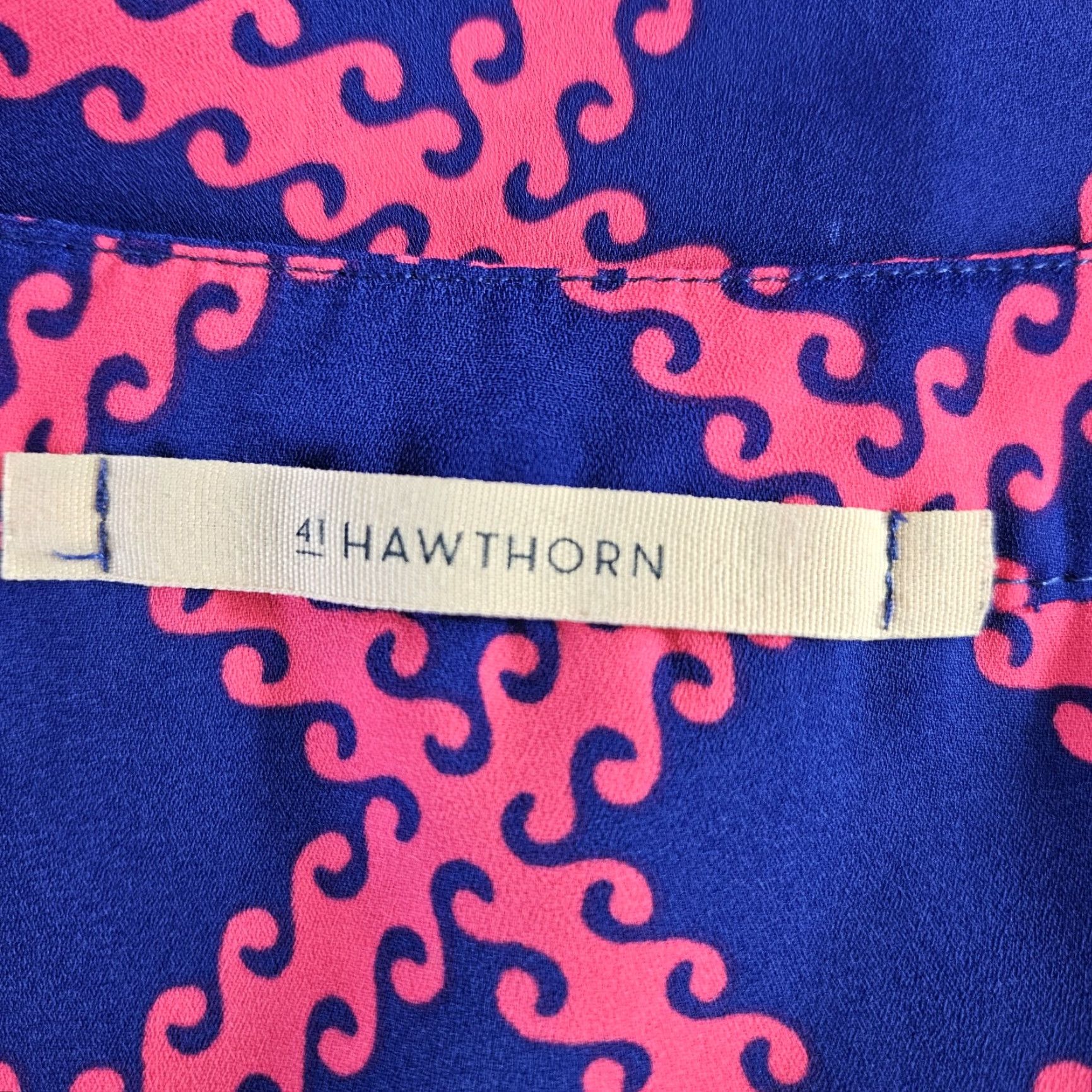Vintage 41 Hawthorn Womens Top L Blue Pink V-Neck Sleeveless Blouse Size L / US 10 / IT 46 - 5 Thumbnail