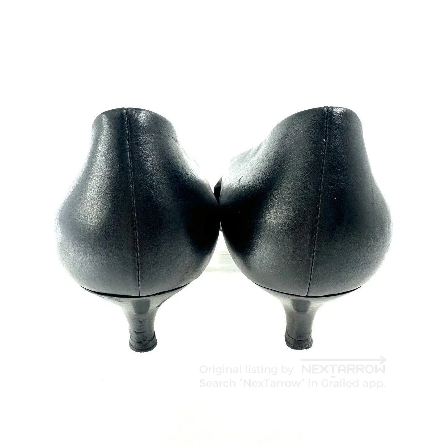Hermes Hermes Black H-buckle Pointed Toe Heels. Size US 6.5 / IT 36.5 - 3 Thumbnail
