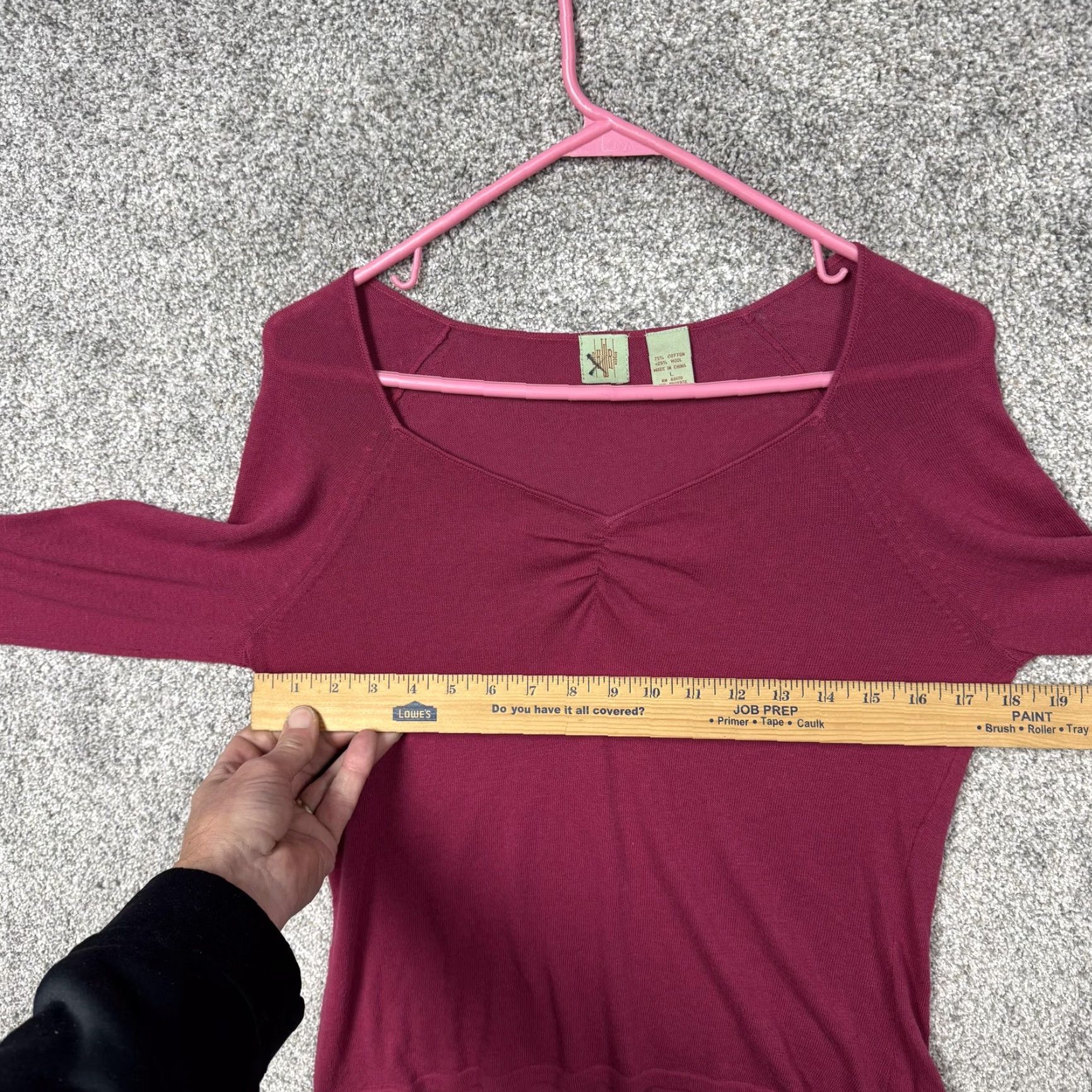 Vintage Y2K Romantic Knit Top L Fuchsia Ruched Vamp Femme Dainty Valentines Day Size L / US 10 / IT 46 - 4 Thumbnail