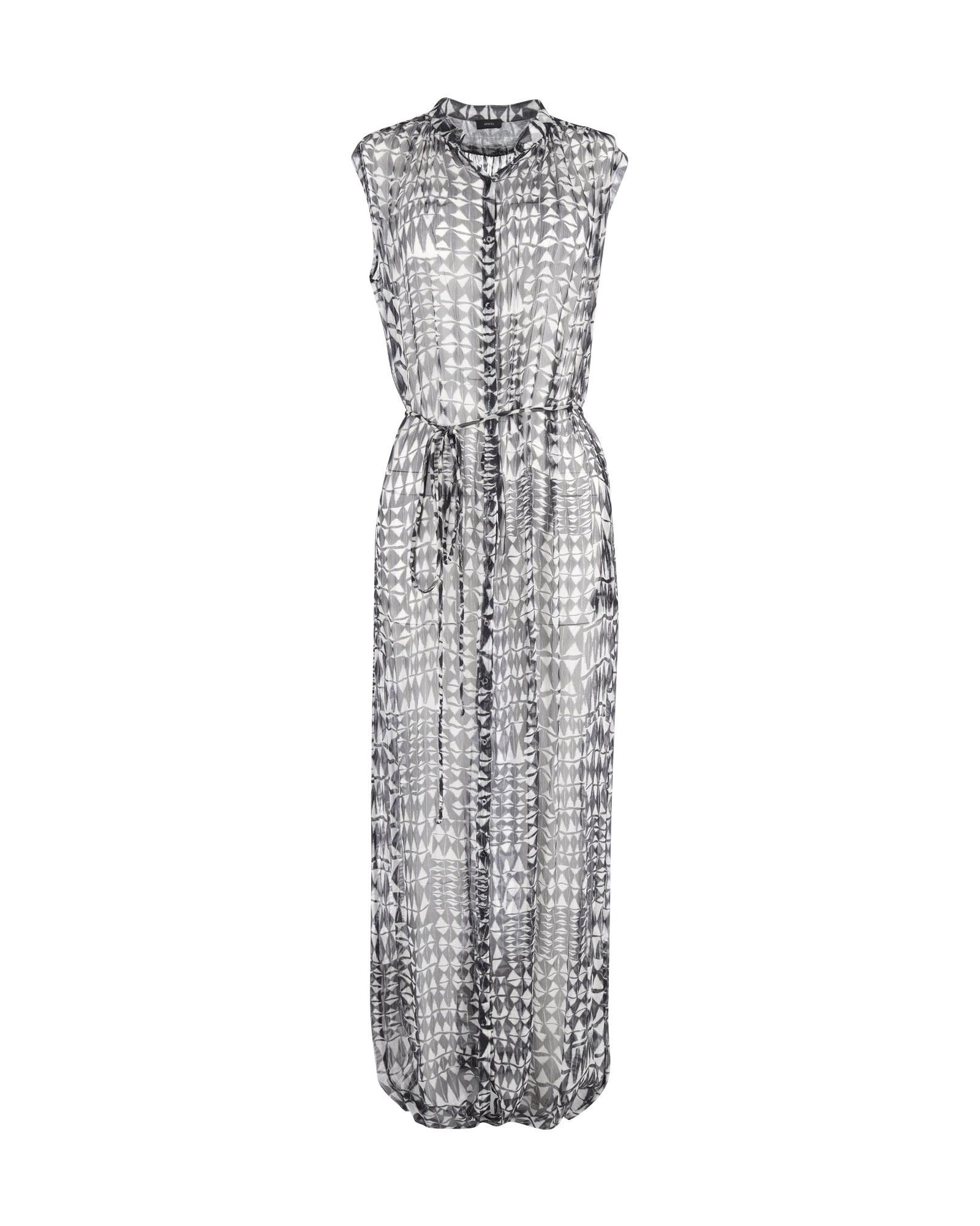 image of Joseph Geometric Print Silk Maxi Dress in Grey, Women's (Size Small)