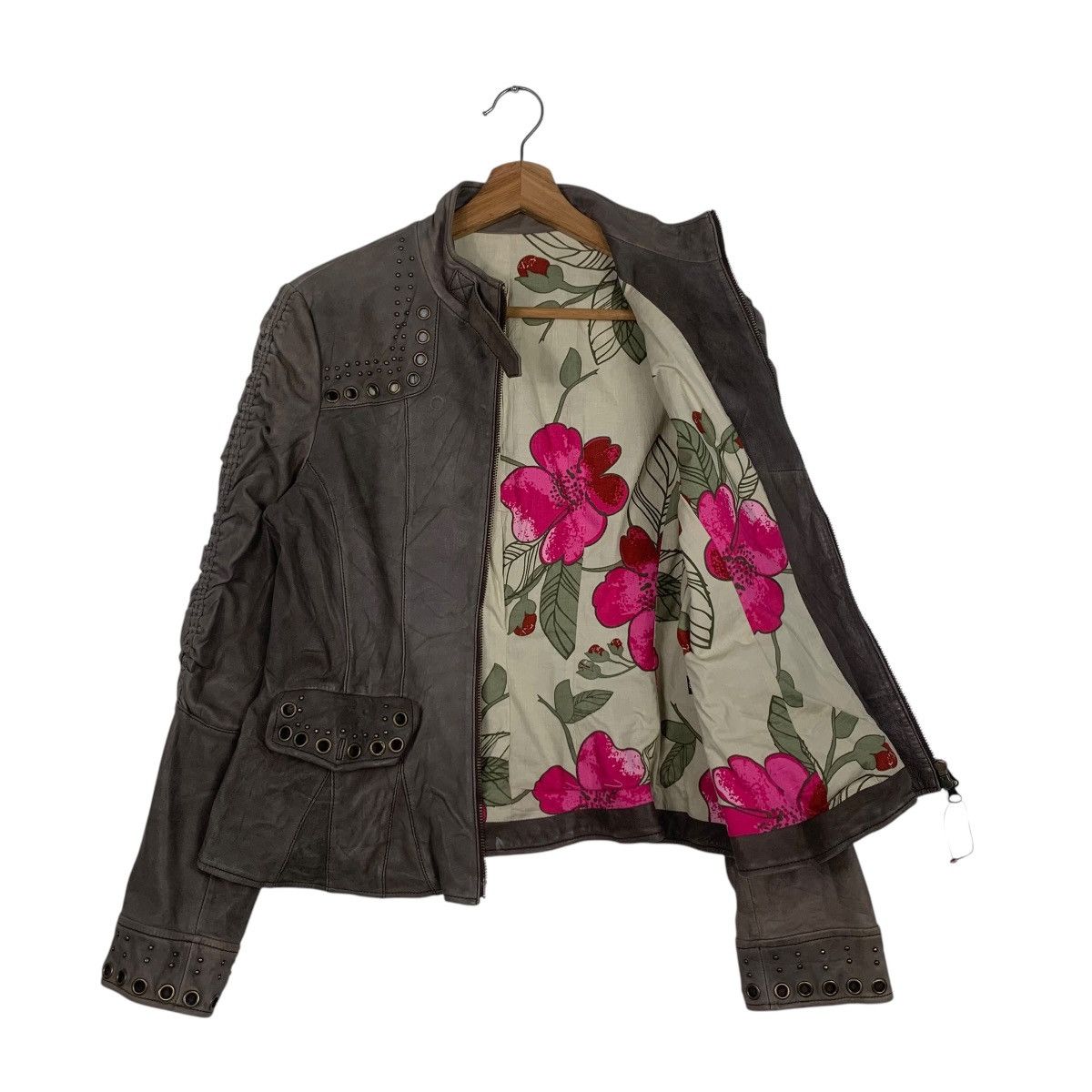 Japanese Brand Stylish Fashion Women’s Leather Jacket #1800-C16 Size S / US 4 / IT 40 - 7 Thumbnail