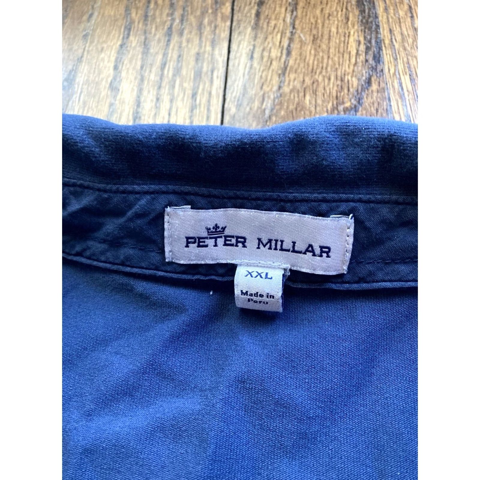 Peter Millar Peter Millar Polo Shirt Mens 2XL Jersey Long Sleeve Pima Cotton Navy Blue Classic Casual Golf Men's Size US XXL / EU 58 / 5 - 6 Thumbnail