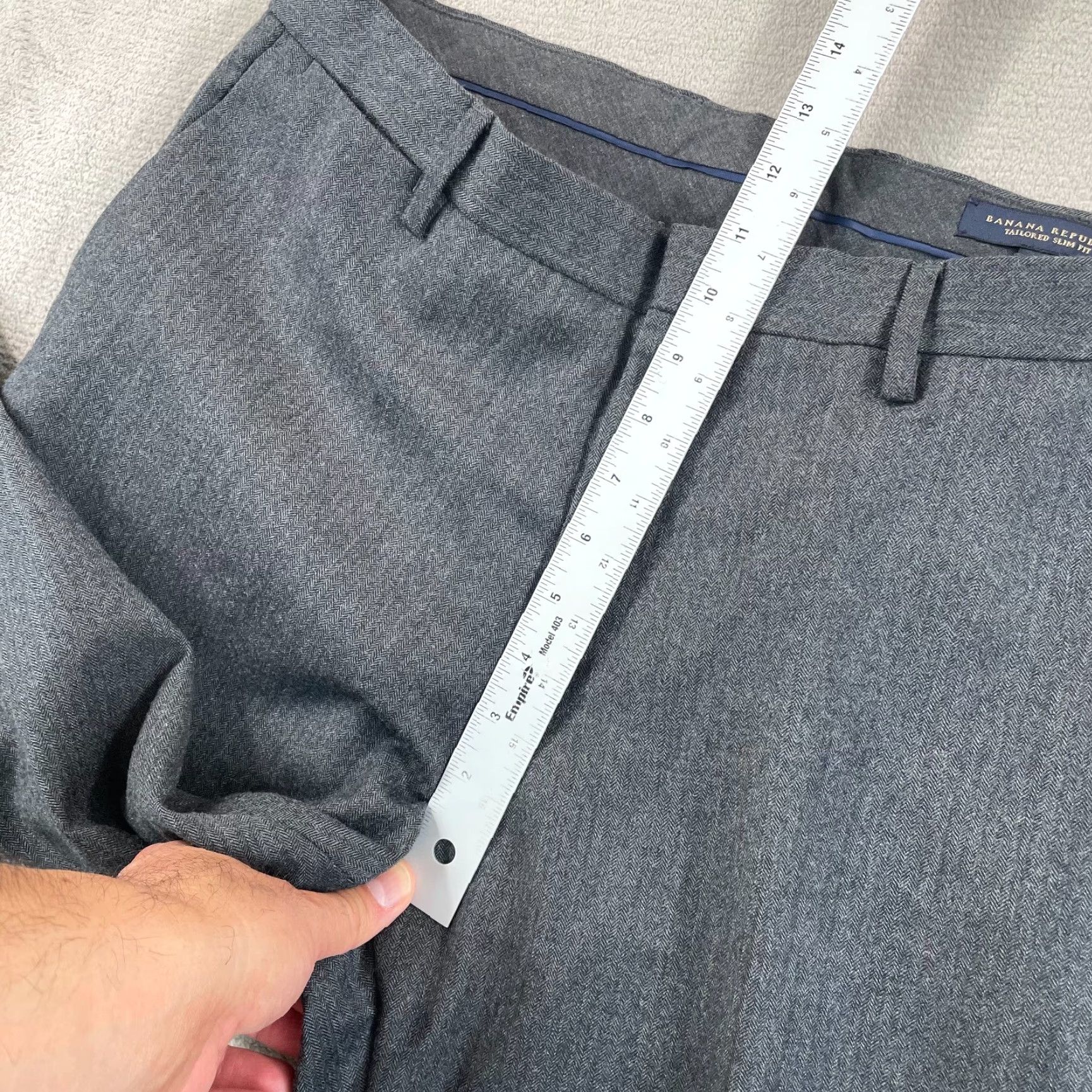 Banana Republic Banana Republic Tailored Slim Fit Trouser Pants Men 34x34 Grey 100% Wool CEO Pants Size US 34 / EU 50 - 6 Thumbnail