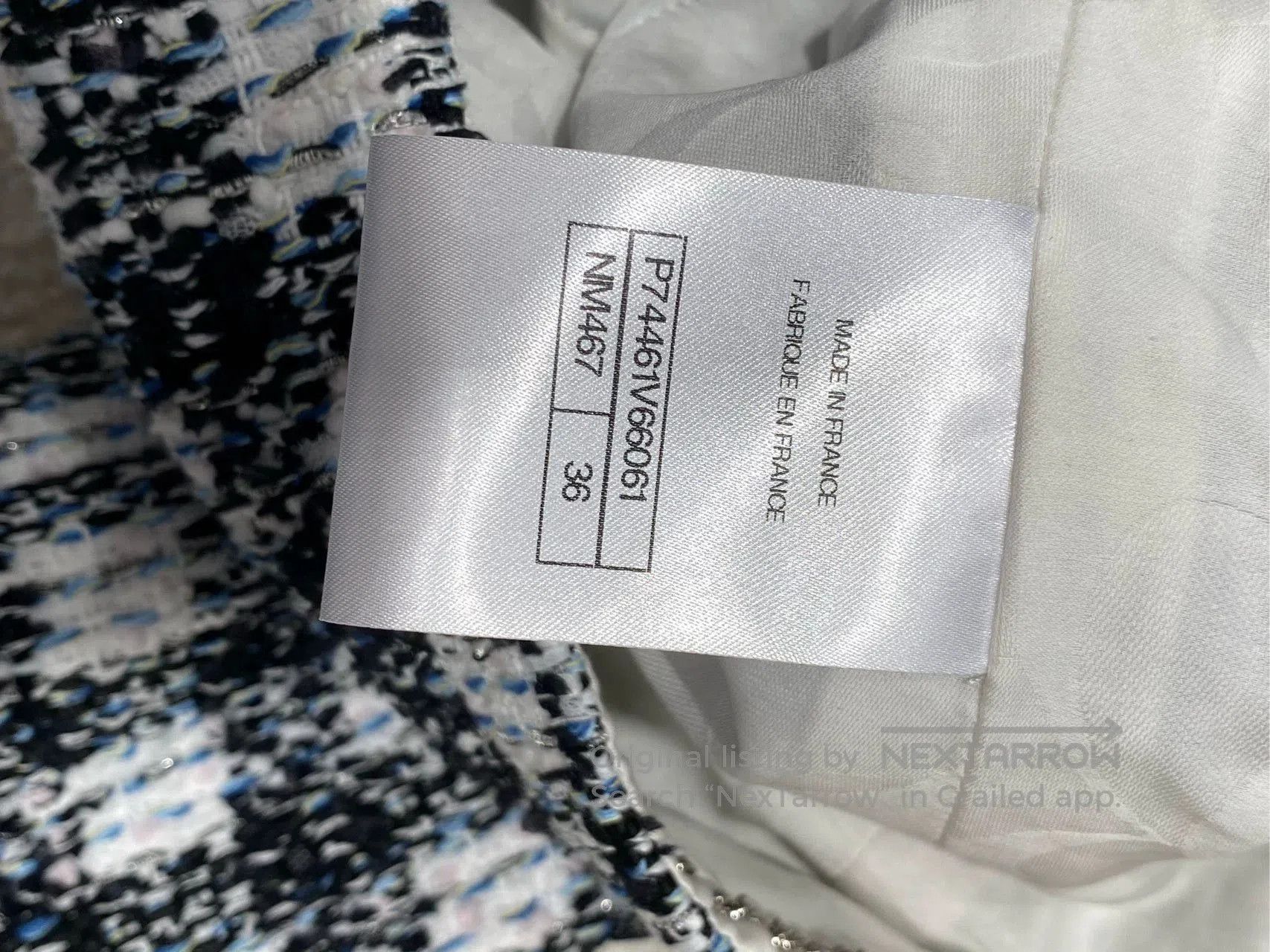 Chanel Chanel 23P Blue White Tweed Jacket. Size US S / EU 44-46 / 1 - 5 Thumbnail