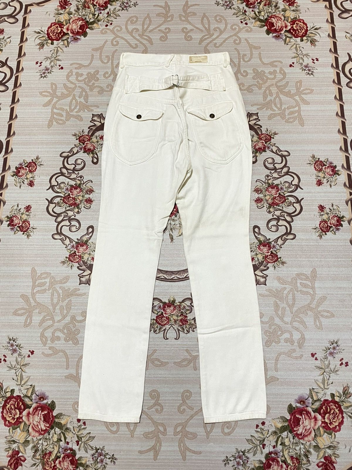 Kapital Kapital Monkey Walt Buckle Back White Pants Size US 27 - 9 Thumbnail