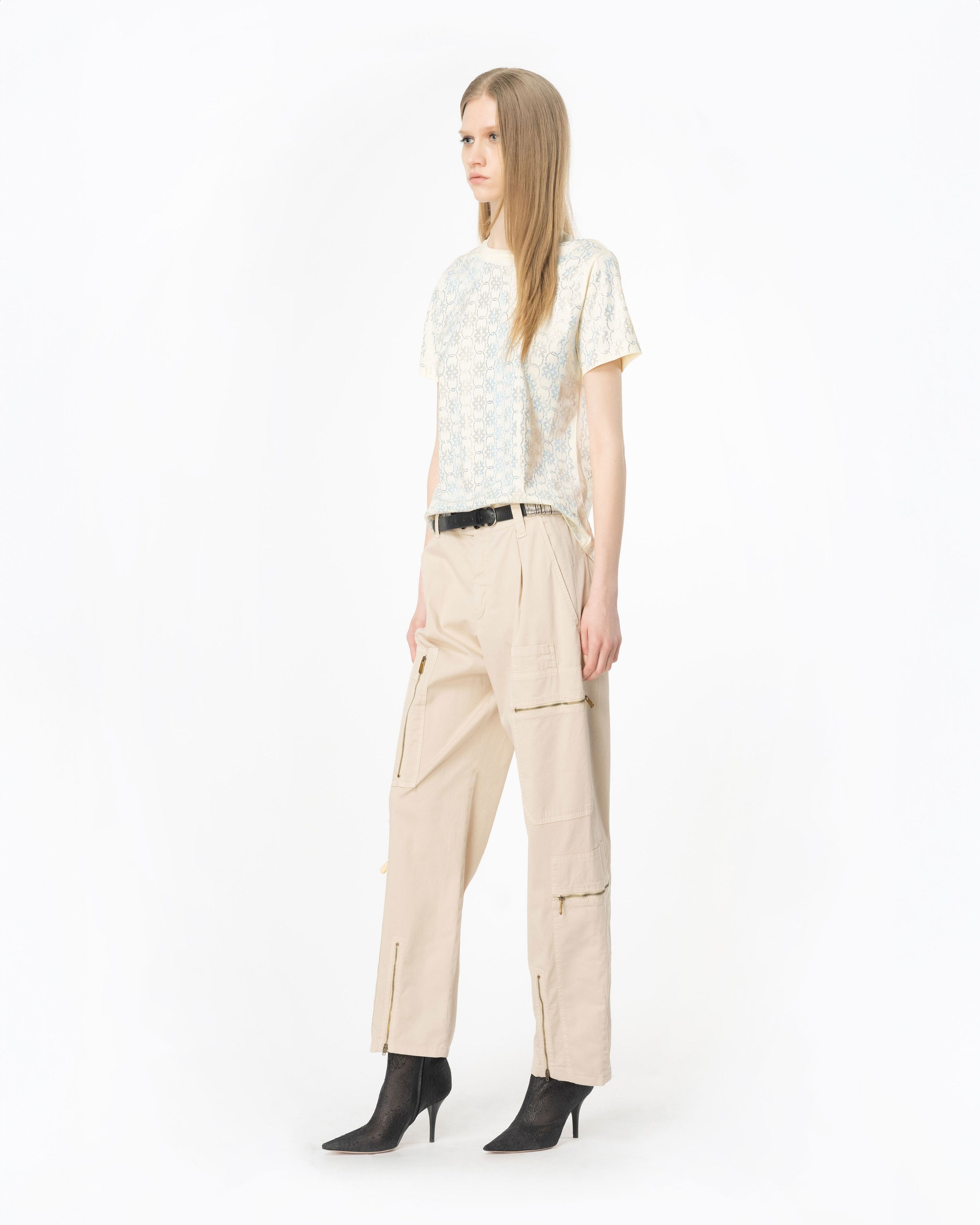 Pinko o1s22i1n0824 Matese Cargo Pants in Beige Size 28" / US 6 / IT 42 - 5 Thumbnail