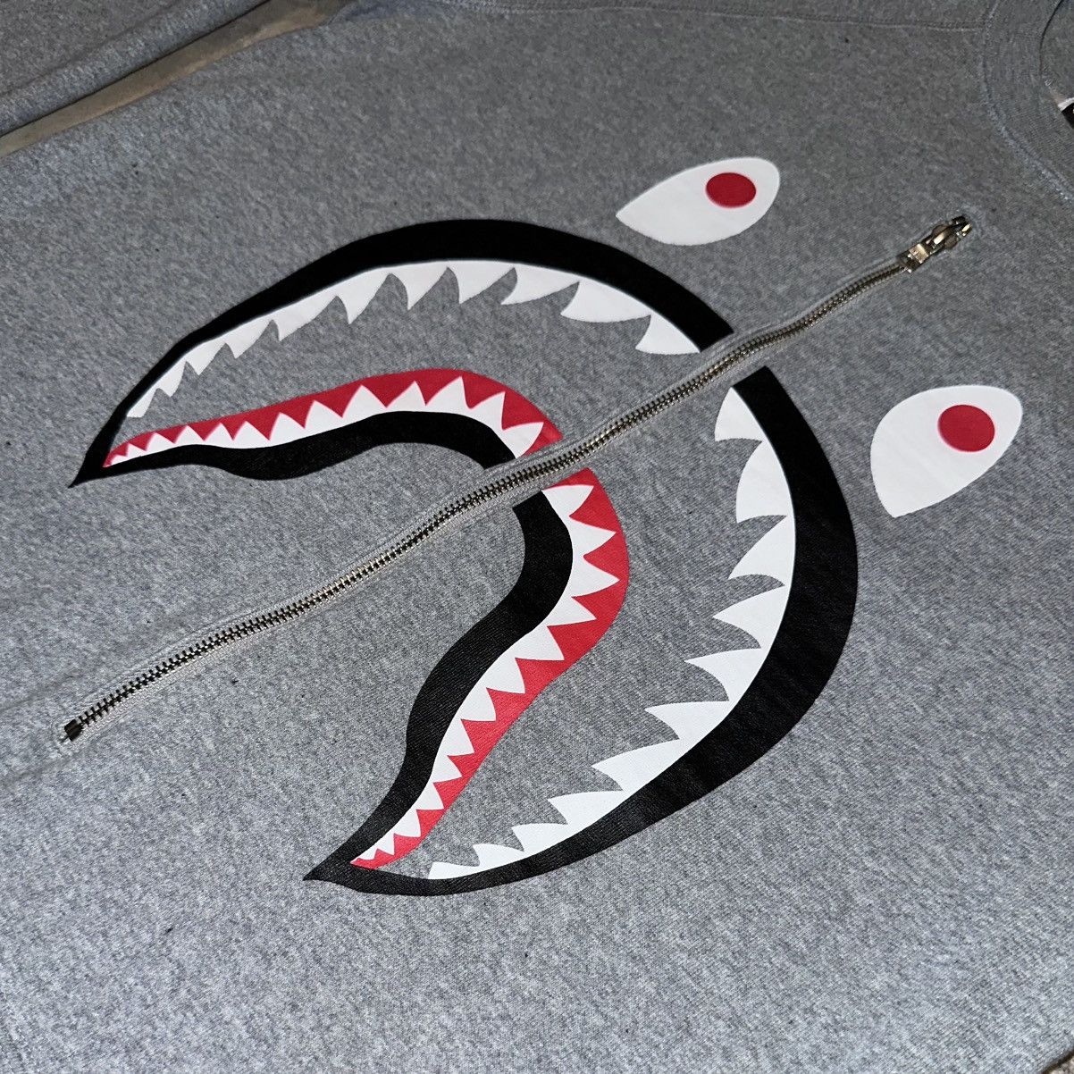 Bape BAPE Shark WGM Metal Zip Crewneck Grey Size Large Size US L / EU 52-54 / 3 - 3 Thumbnail