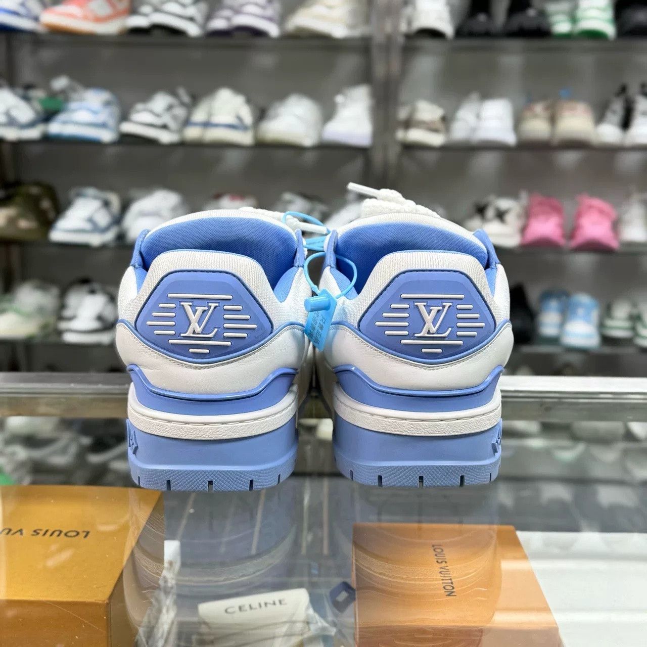 Louis Vuitton LV TRAINER White Blue Sneakers Size US 9.5 / EU 42-43 - 5 Thumbnail