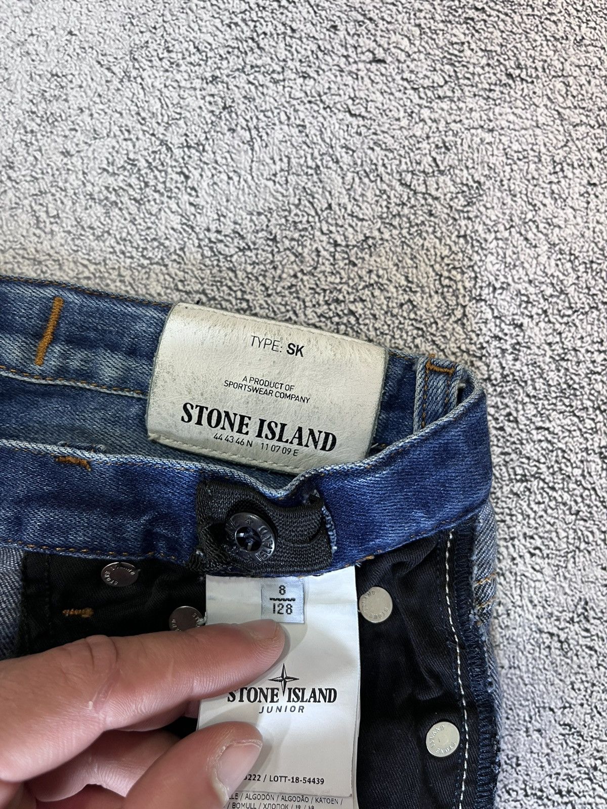 Stone Island Stone Island Junior Logo Patch Kids Jeans Blue Size 8 / 128 Size US 26 / EU 42 - 13 Thumbnail