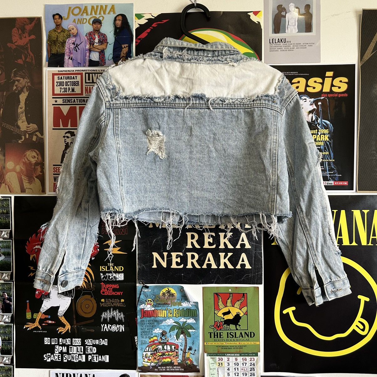 Vintage Vintage Narcissus Crop Top Distressed Denim Jacket Size L / US 10 / IT 46 - 6 Thumbnail