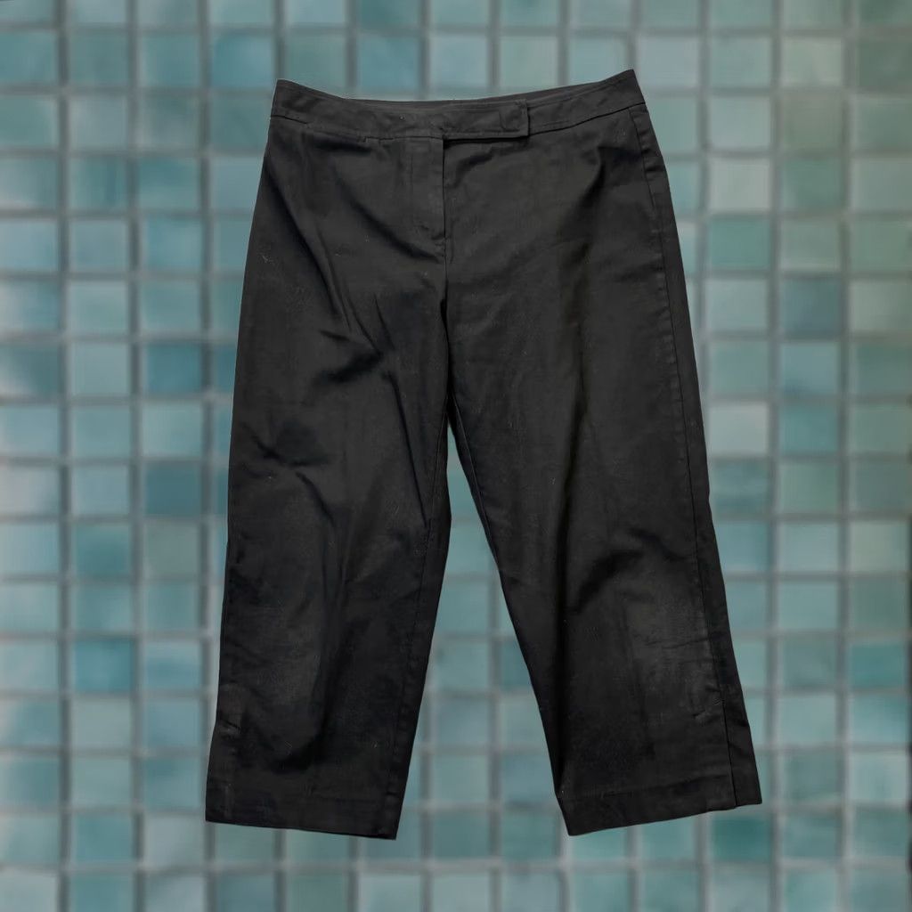 Talbots Talbots Pants Womens 12P Black Capri Cotton Stretch Cropped Straight Leg Capris Size 24" / US 00 / IT 34 - 1 Thumbnail