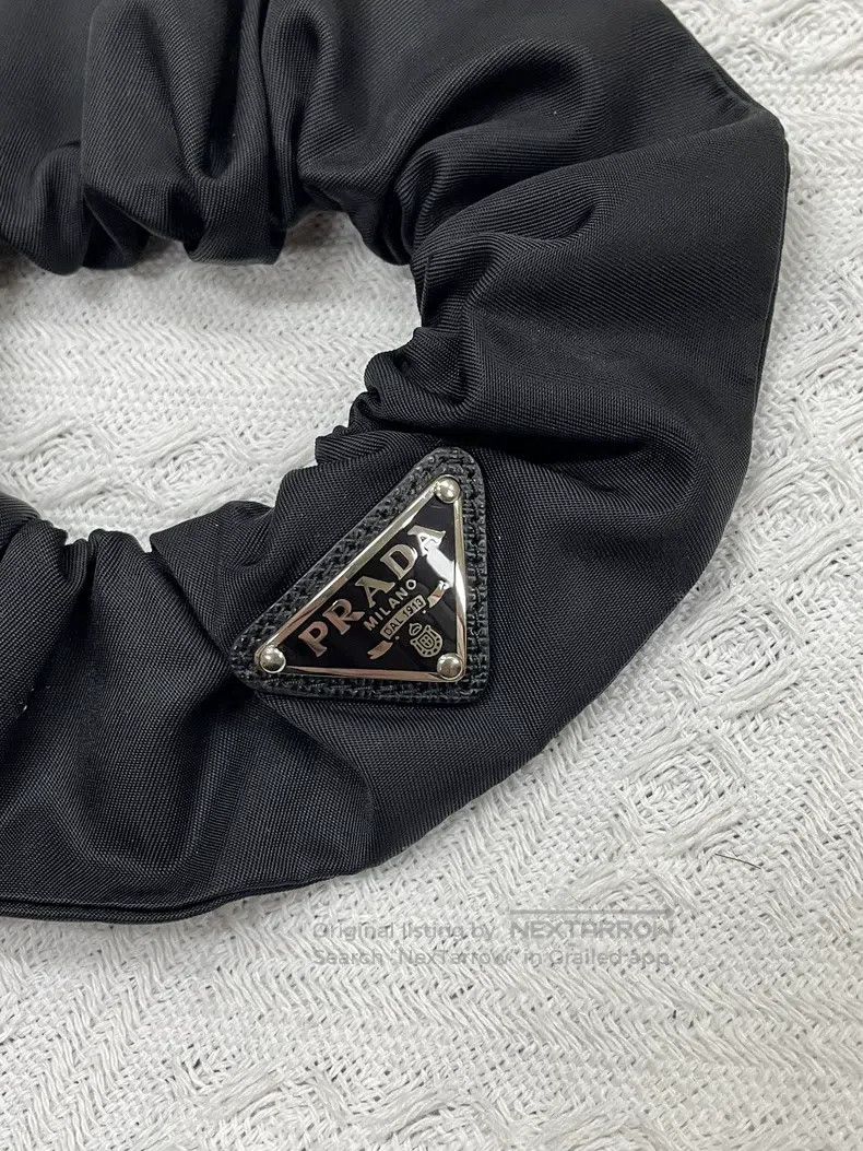 Prada Prada Black triangle letter logo hair hoop Size ONE SIZE - 2 Thumbnail