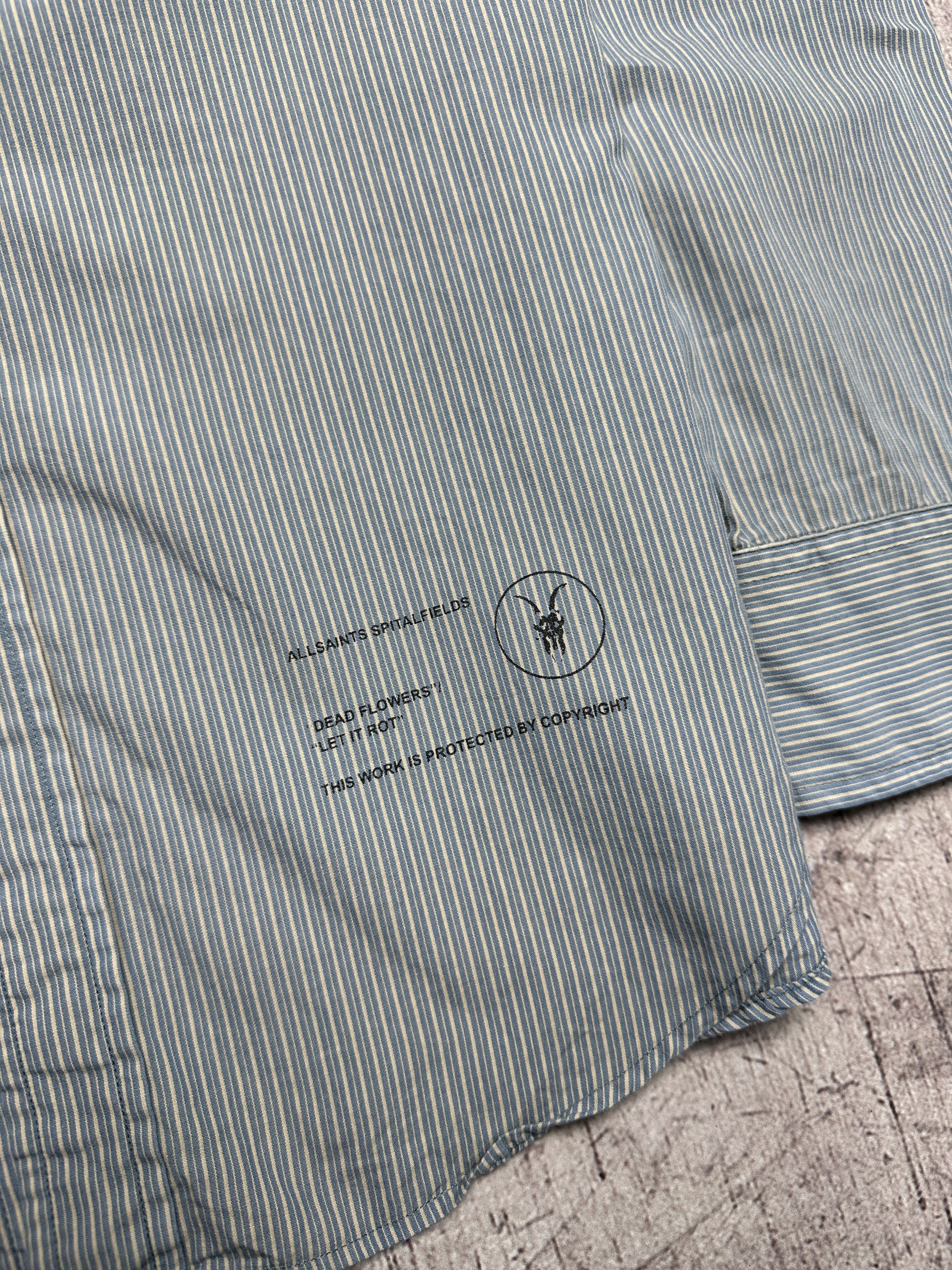 Allsaints × Vintage Allsaints Mens Jailbird Long Sleeve Striped Shirt Size US S / EU 44-46 / 1 - 3 Thumbnail