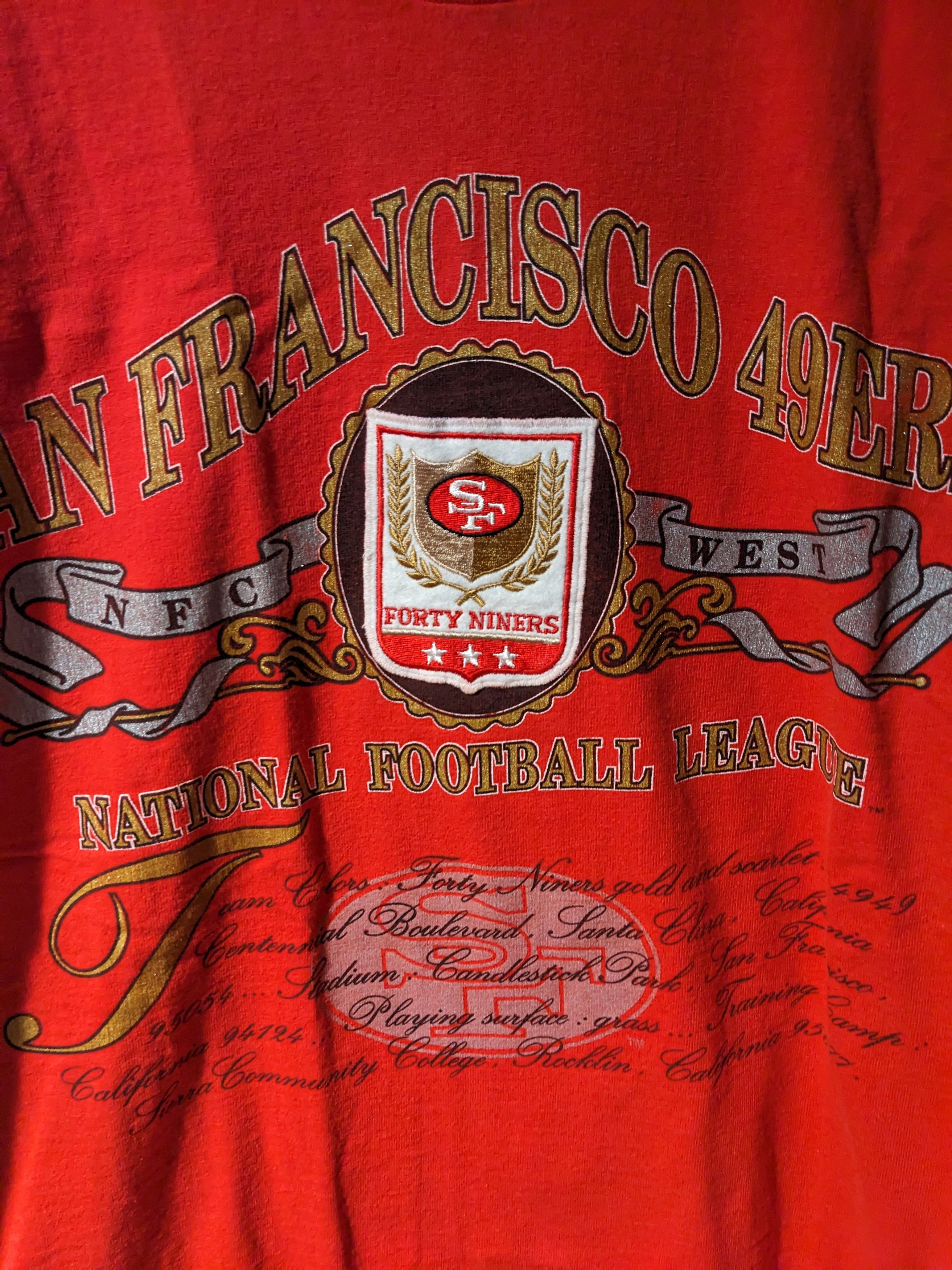 NFL × Nutmeg × Vintage Vintage 90s San Francisco 49ers NFL Team Nutmeg T-Shirt Size US XL / EU 56 / 4 - 2 Thumbnail