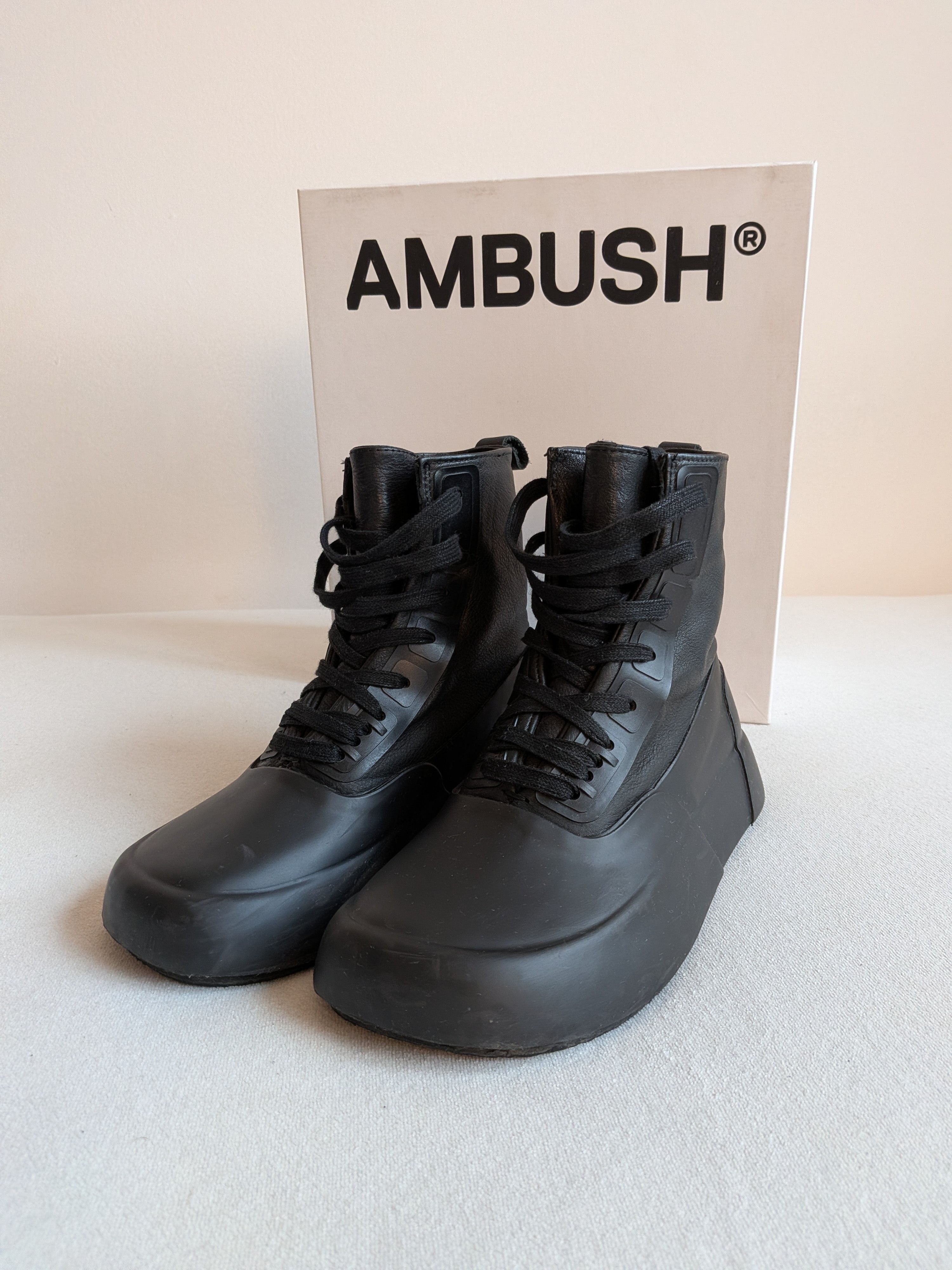 Ambush Design Black lace up boots Size US 6 / EU 39 - 1 Thumbnail