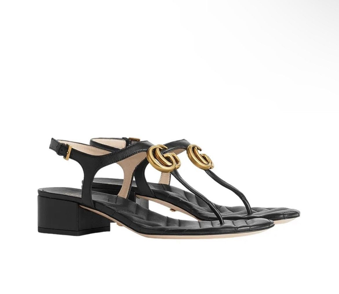 Gucci Gucci Double G Thong Sandal Nappa Black size 36.5 Size US 6.5 / IT 36.5 - 1 Thumbnail