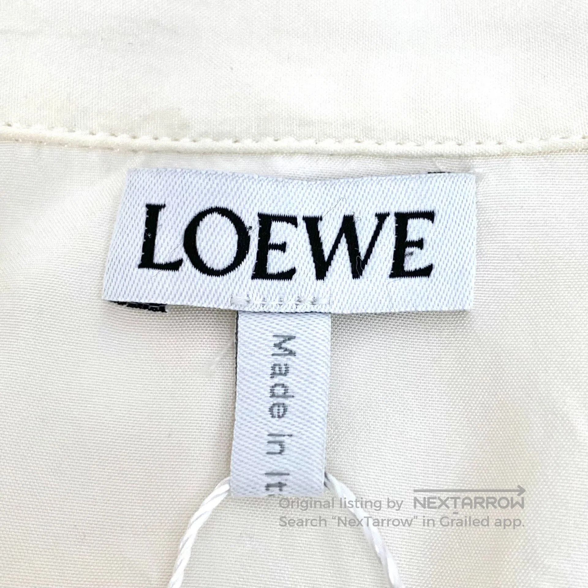 Loewe Loewe White Logo Silk V-Neck Shirt. Size S / US 4 / IT 40 - 6 Thumbnail
