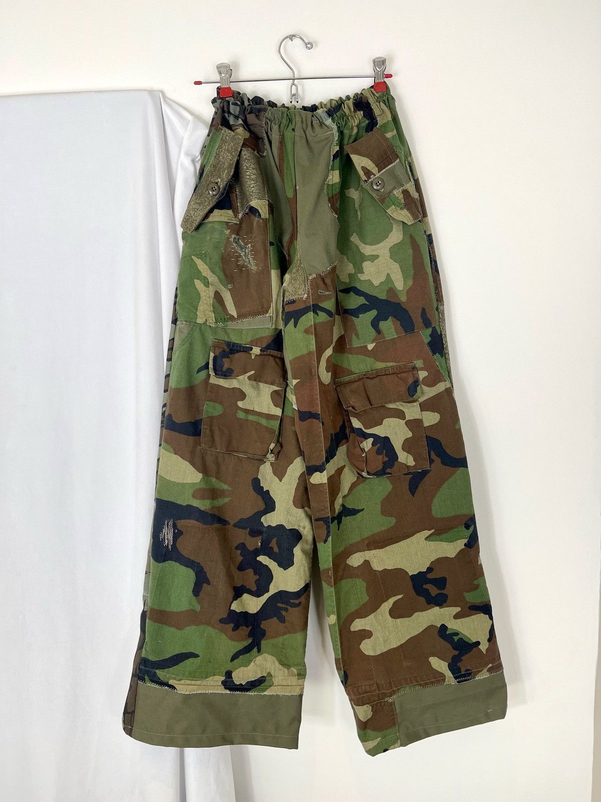Chorley × Handmade Deconstructed UpCycled Military camo cargo pants patchwork Size US 34 / EU 50 - 1 Thumbnail