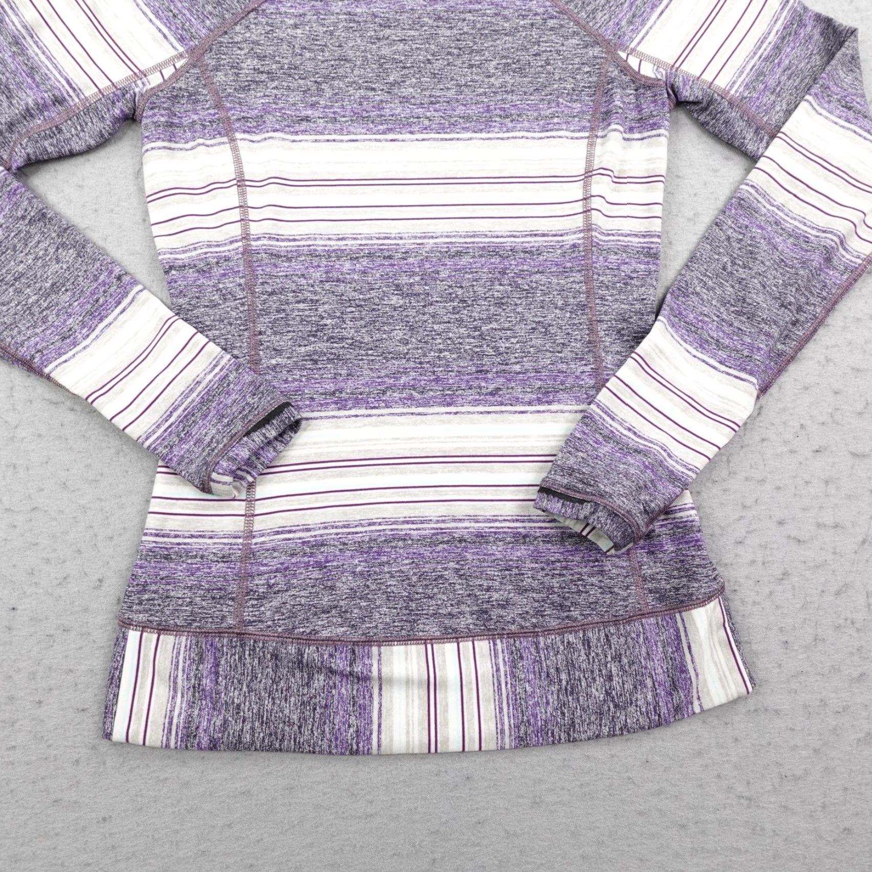 Lululemon Lululemon Shirt Womens 4 Purple White Osaka Stripe Race Your Pace Top Athletic Size S / US 4 / IT 40 - 3 Thumbnail