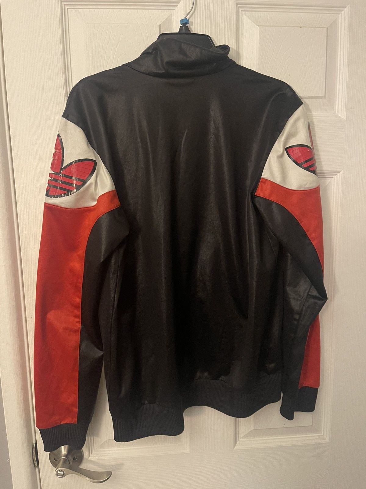 Adidas Adidas Chile 62 Faux Leather Track Jacket Black Red Size S Size US S / EU 44-46 / 1 - 2 Thumbnail