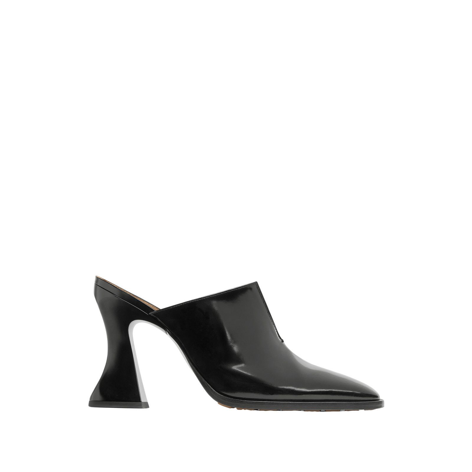 BOTTEGA VENETA Cha-Cha $1150 Black Leather 100mm Mules New A