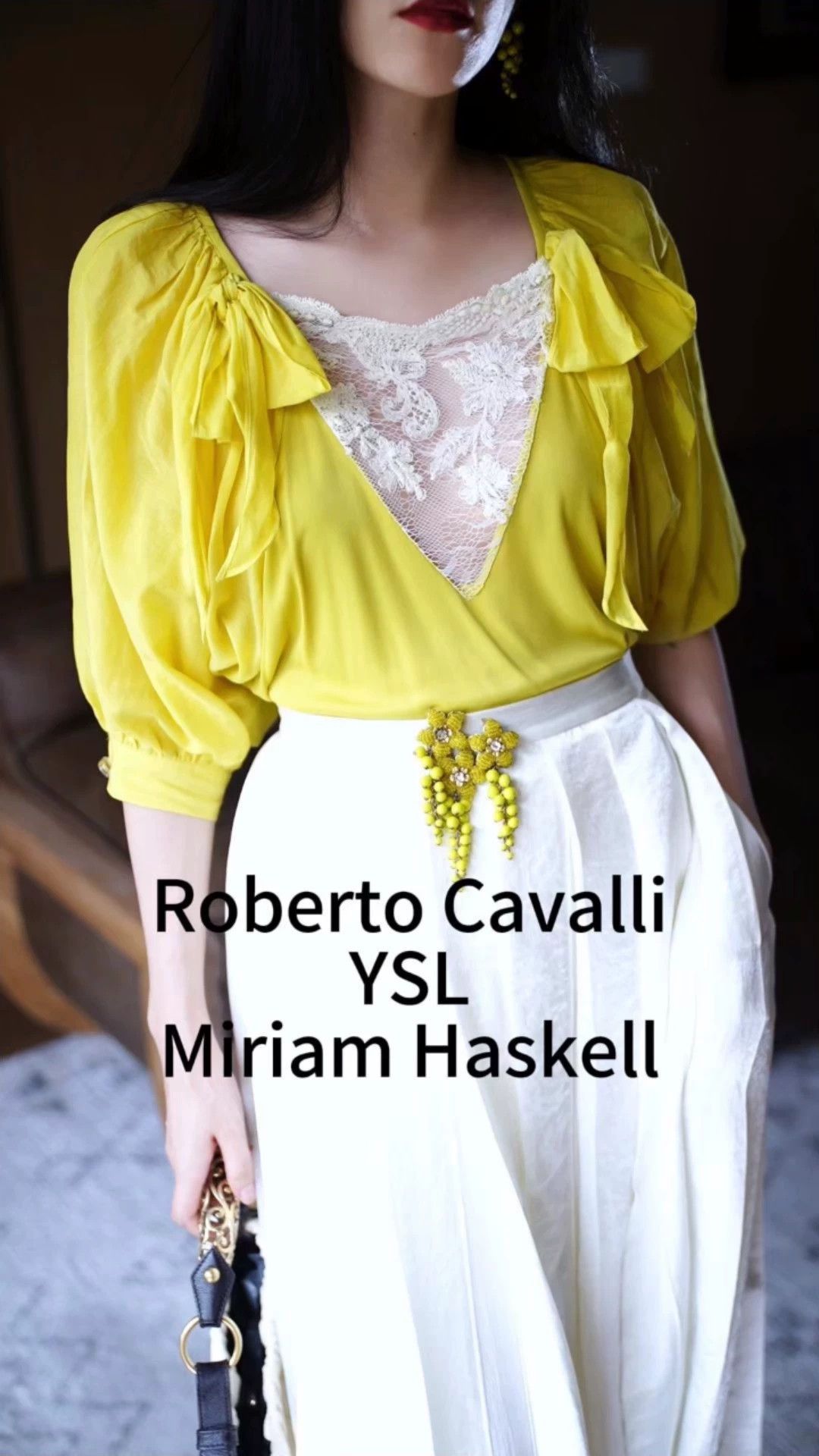 Roberto Cavalli Roberto Cavalli Silk Blend Lace Bow Lantern T IT40 Loose Size S / US 4 / IT 40 - 1 Thumbnail