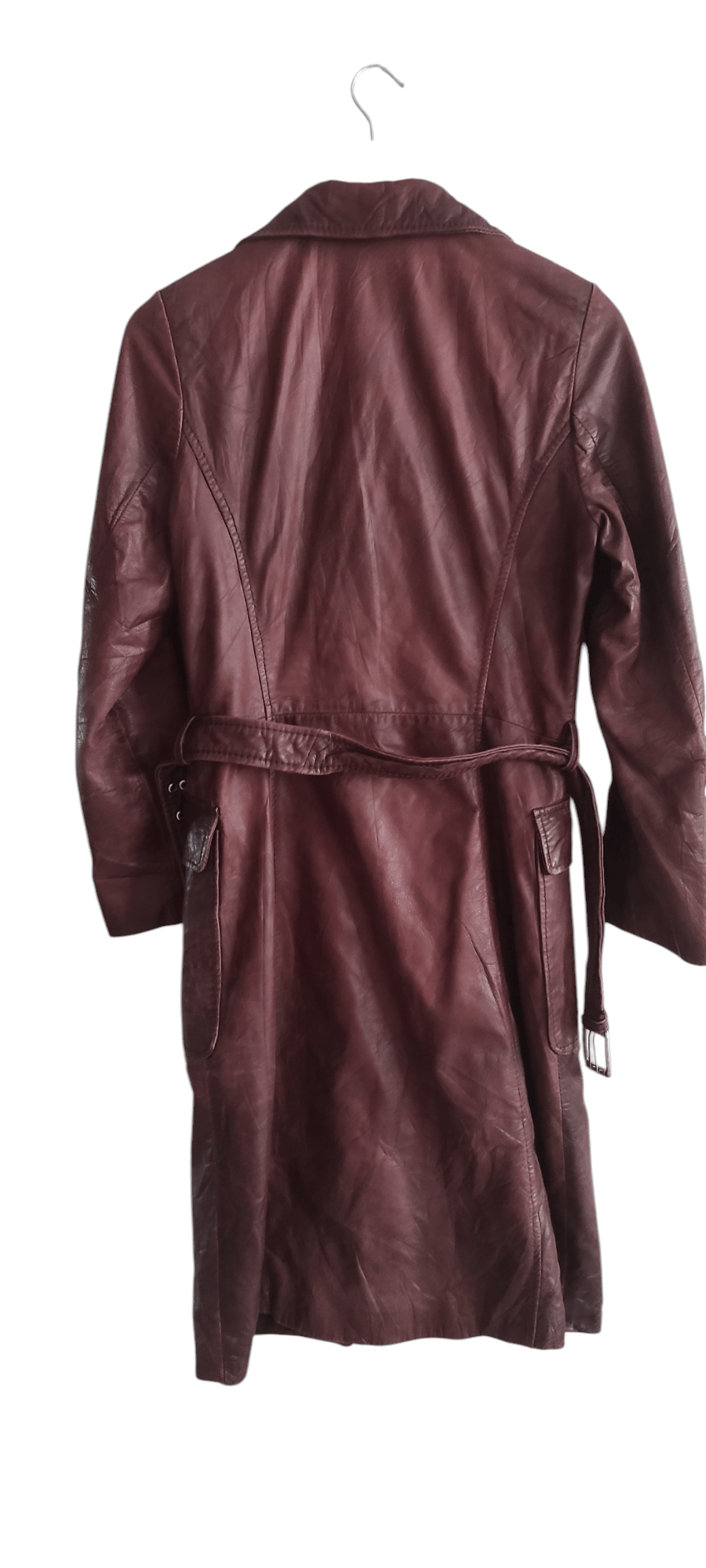 Leather × Zara ZARA Women's Real Leather Belted Trench Coat Size M Size M / US 6-8 / IT 42-44 - 3 Thumbnail