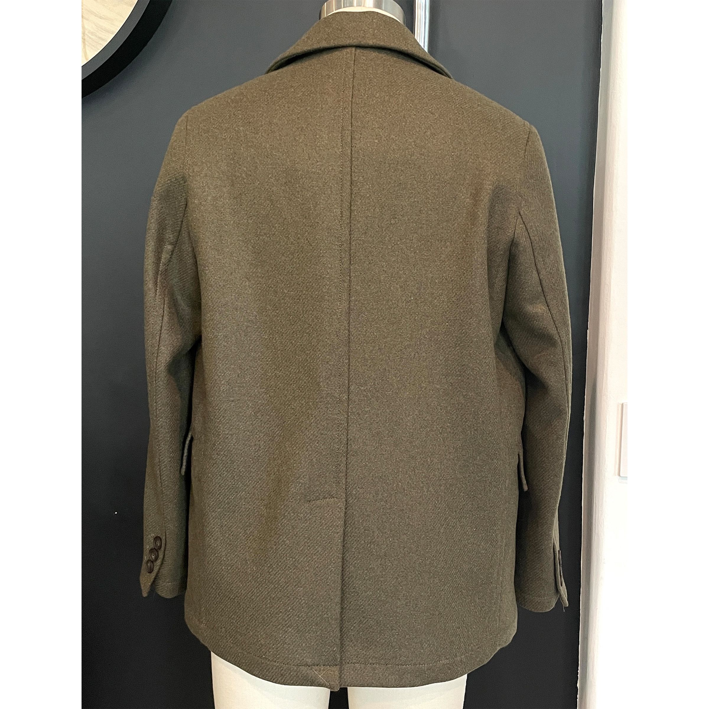 Ted Baker Ted Baker 273719 Mens Olive Green Wool Blend Peacoat Size 2 Size US M / EU 48-50 / 2 - 2 Thumbnail