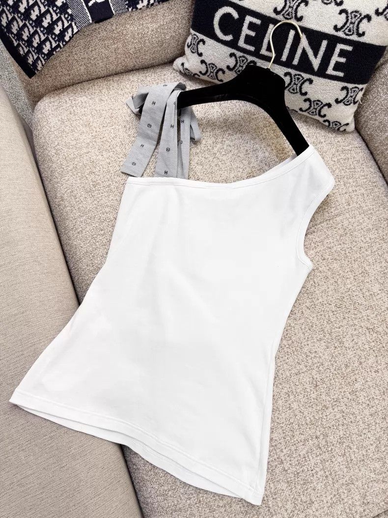 Chanel Chanel One-shoulder bow stud bead double Clogo vest suspen Size XS / US 0-2 / IT 36-38 - 3 Thumbnail