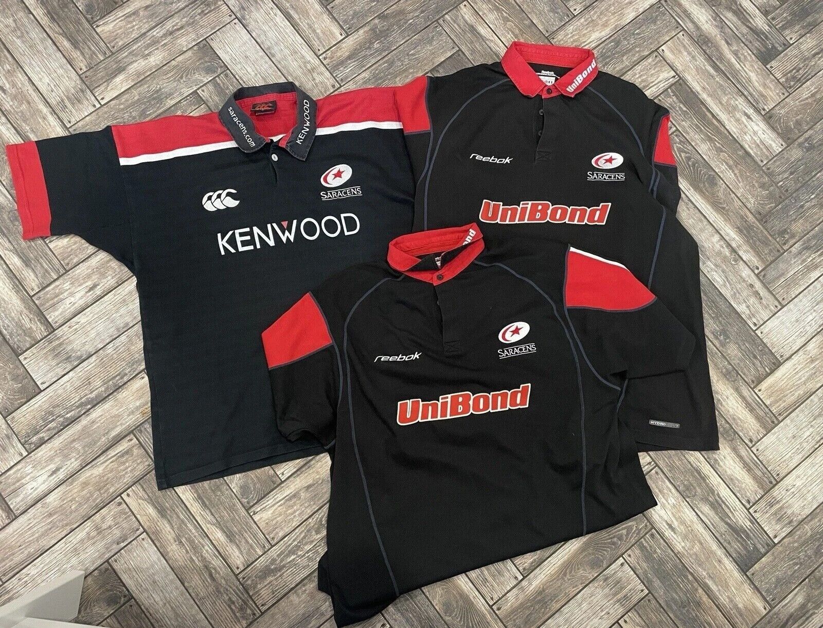 Reebok VINTAGE SARACENS CANTERBURRY SHIRT RUGBY LOT OF 3 JERSEY Size US XL / EU 56 / 4 - 1 Thumbnail