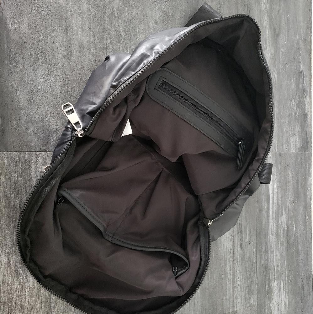 Designer Black Metallic Madden Double Zip Backpack Size ONE SIZE - 4 Thumbnail