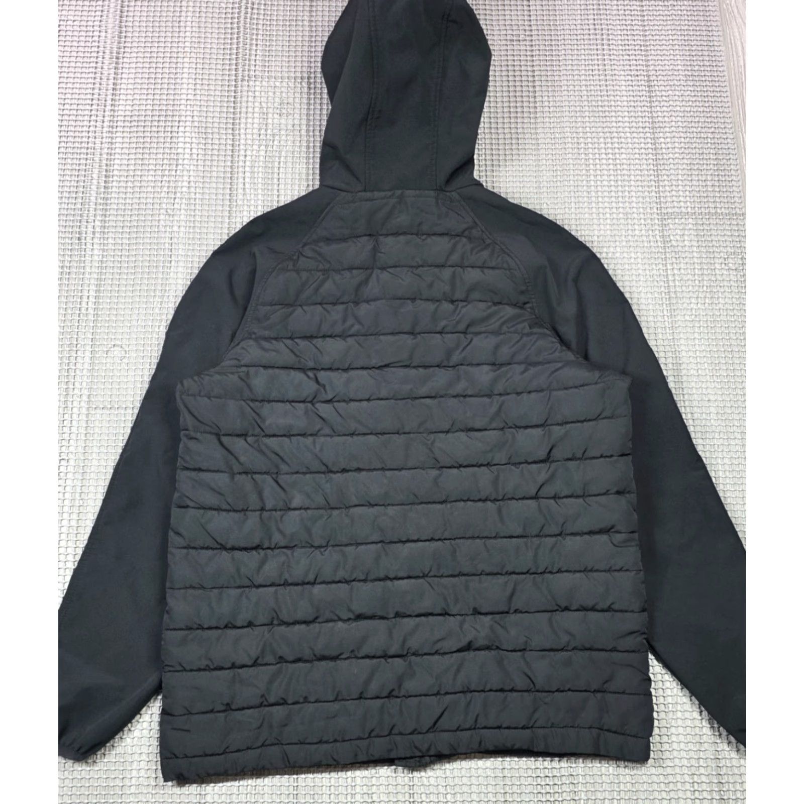 Jack Wills VINTAGE Jack Wills Great Britain Media Quilted Puffer Hybrid Men L Black Hooded Full Zip Size US L / EU 52-54 / 3 - 3 Thumbnail
