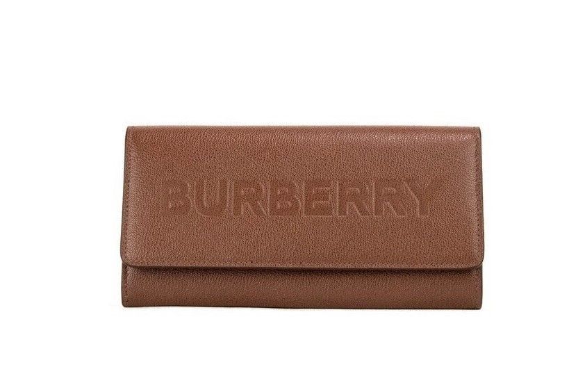 Burberry Porter Tan Grained Leather Embossed Continental Clutch Flap Size ONE SIZE - 1 Thumbnail