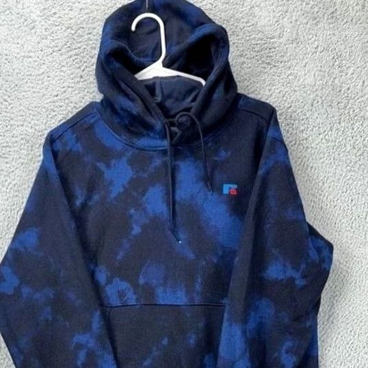 Russell Athletic Russell Athletic Hoodie Sweatshirt Mens Small Blue Tie Dye Regular Pullover Hooded Pocket Drawstring Outdoor Walking Size US S / EU 44-46 / 1 - 4 Thumbnail