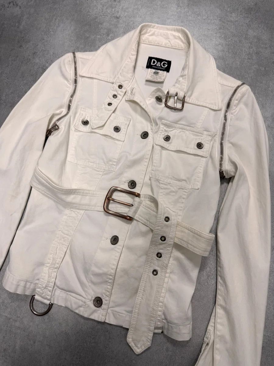 Dolce & Gabbana × Vintage SS2004 Dolce & Gabbana Detachable Zip Cargo White Jacket Size S / US 4 / IT 40 - 2 Thumbnail