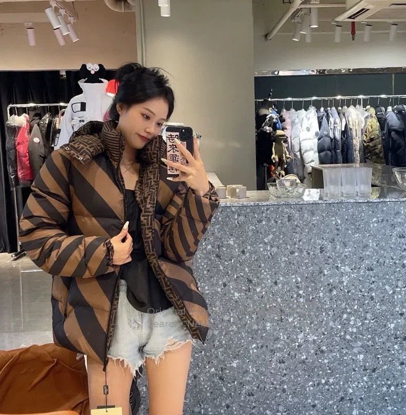 Fendi Fendi Double F Brown Printed Two-Sided Puffer Jacket, Two- Size US L / EU 52-54 / 3 - 6 Thumbnail