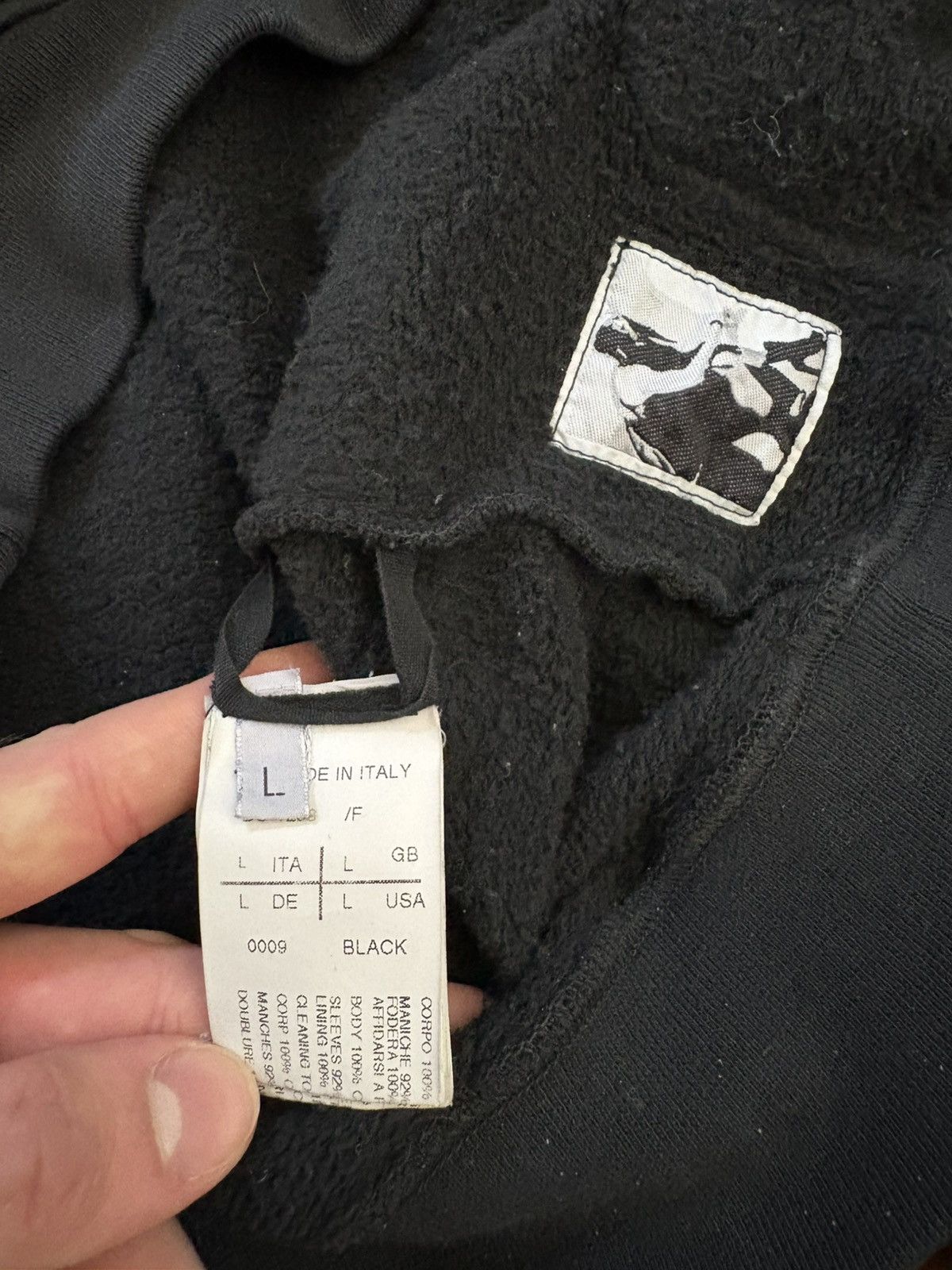 Rick Owens Drkshdw Leather Sleeve Jason Hoodie Size US L / EU 52-54 / 3 - 5 Thumbnail