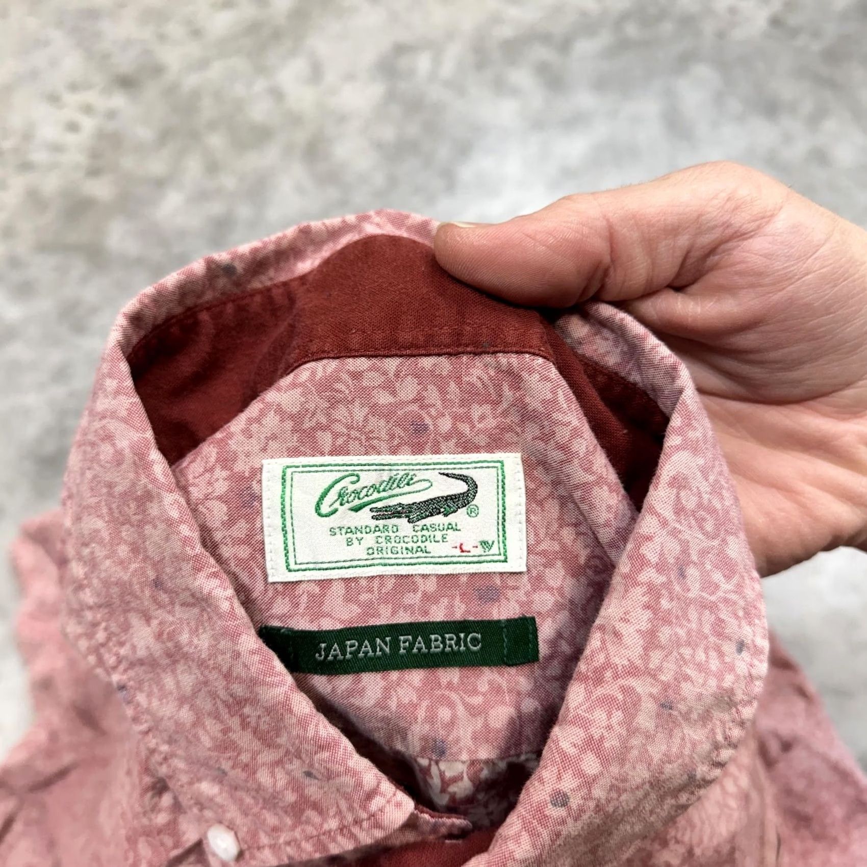 Vintage Crocodile Shirt Mens L Pink Floral Button Down Short Sleeve Japan Fabric Size US L / EU 52-54 / 3 - 4 Thumbnail
