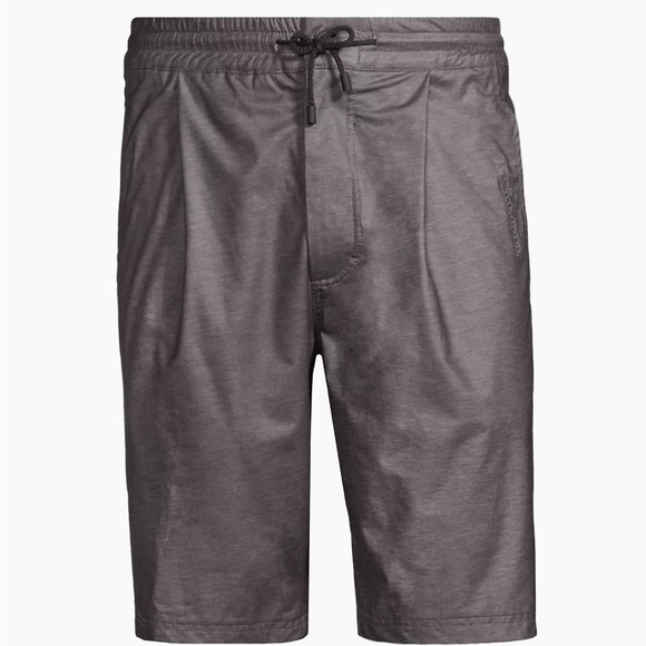 image of Kiton Drawstring Waxed Shorts Grey Men’S Size 52/xl, Men's