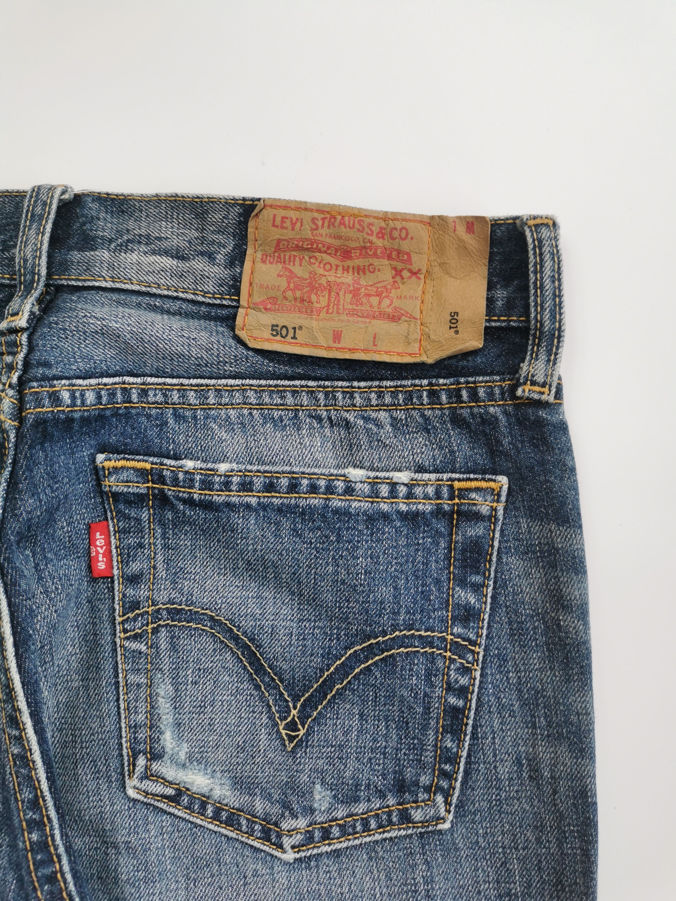 Levi's RARE SAMPLE Levis501 Distressed Boro Patchwork Jeans Vintage Size US 28 / EU 44 - 12 Thumbnail