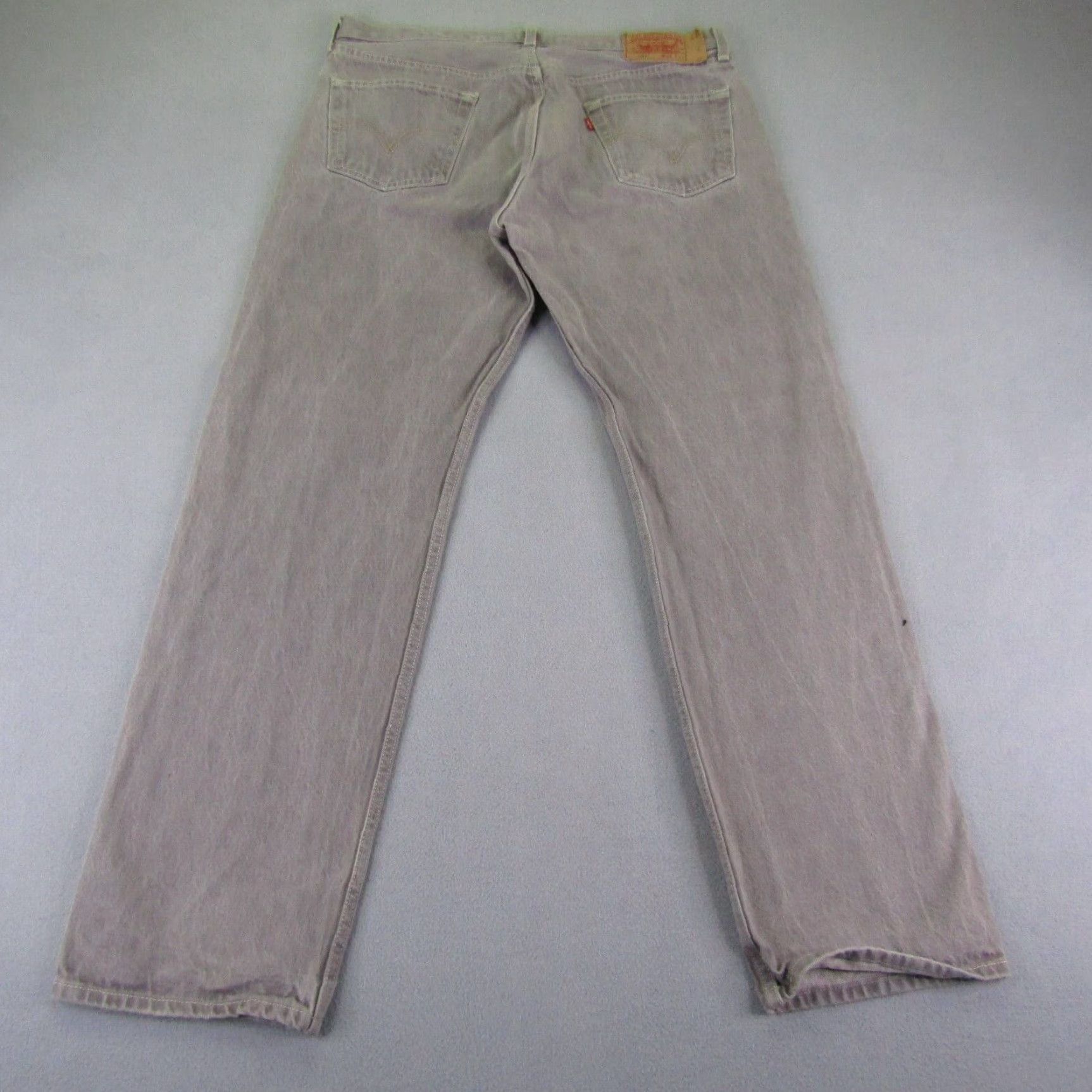 Levi's VINTAGE Levi's Jeans Mens 501 Button Fly Straight Denim Beige 38x34 Regular 32in Inseam Mens Size US 35 - 5 Thumbnail