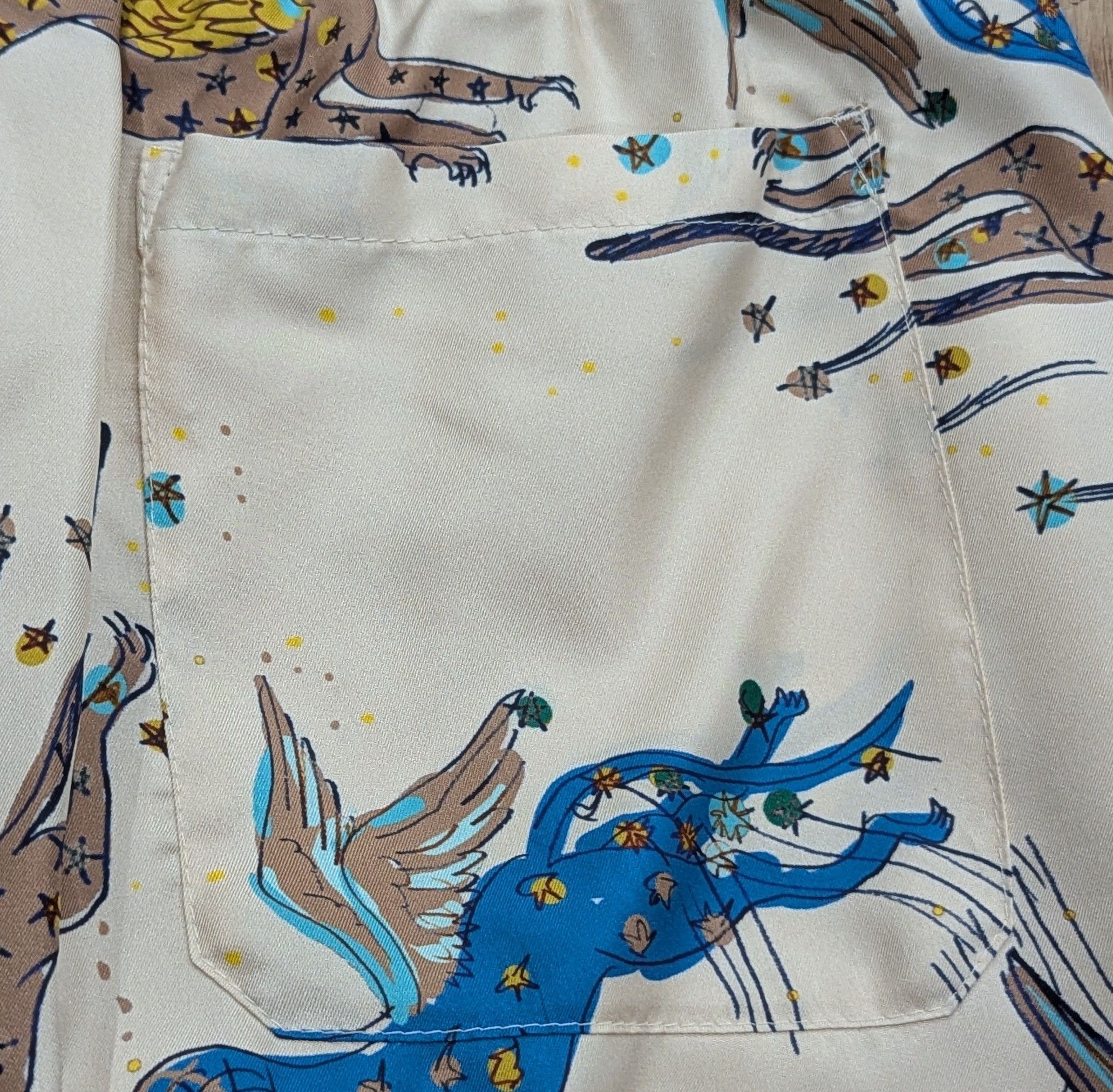 Valentino Valentino Printed Silk Bermuda Shorts Beige/Blue 52 US 36 Size US 36 / EU 52 - 4 Thumbnail