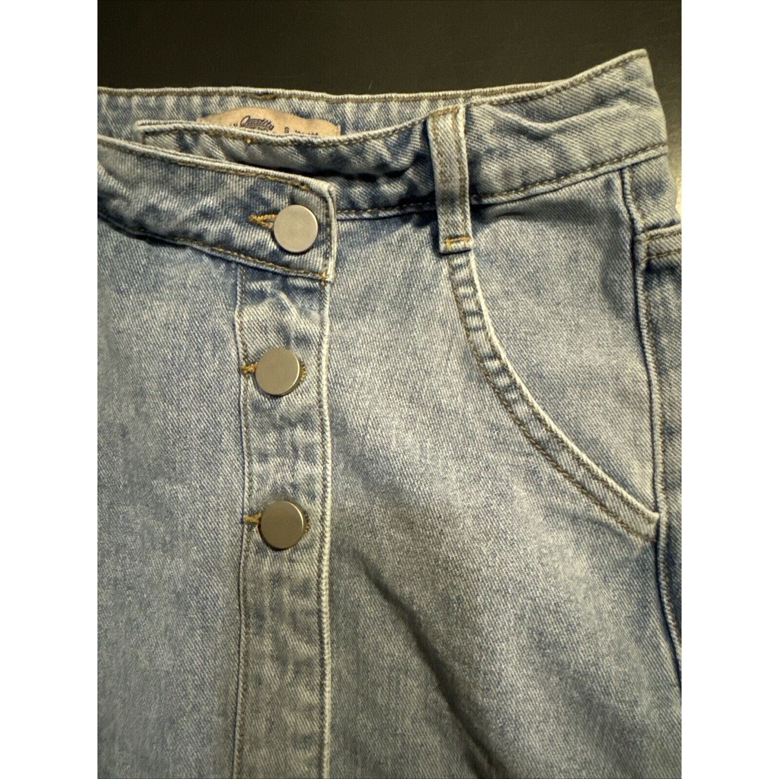 Other Tonlion Asian Mini Skirt Womens Blue Denim Jean A Line Pocke Size 27" / US 4 / IT 40 - 4 Thumbnail
