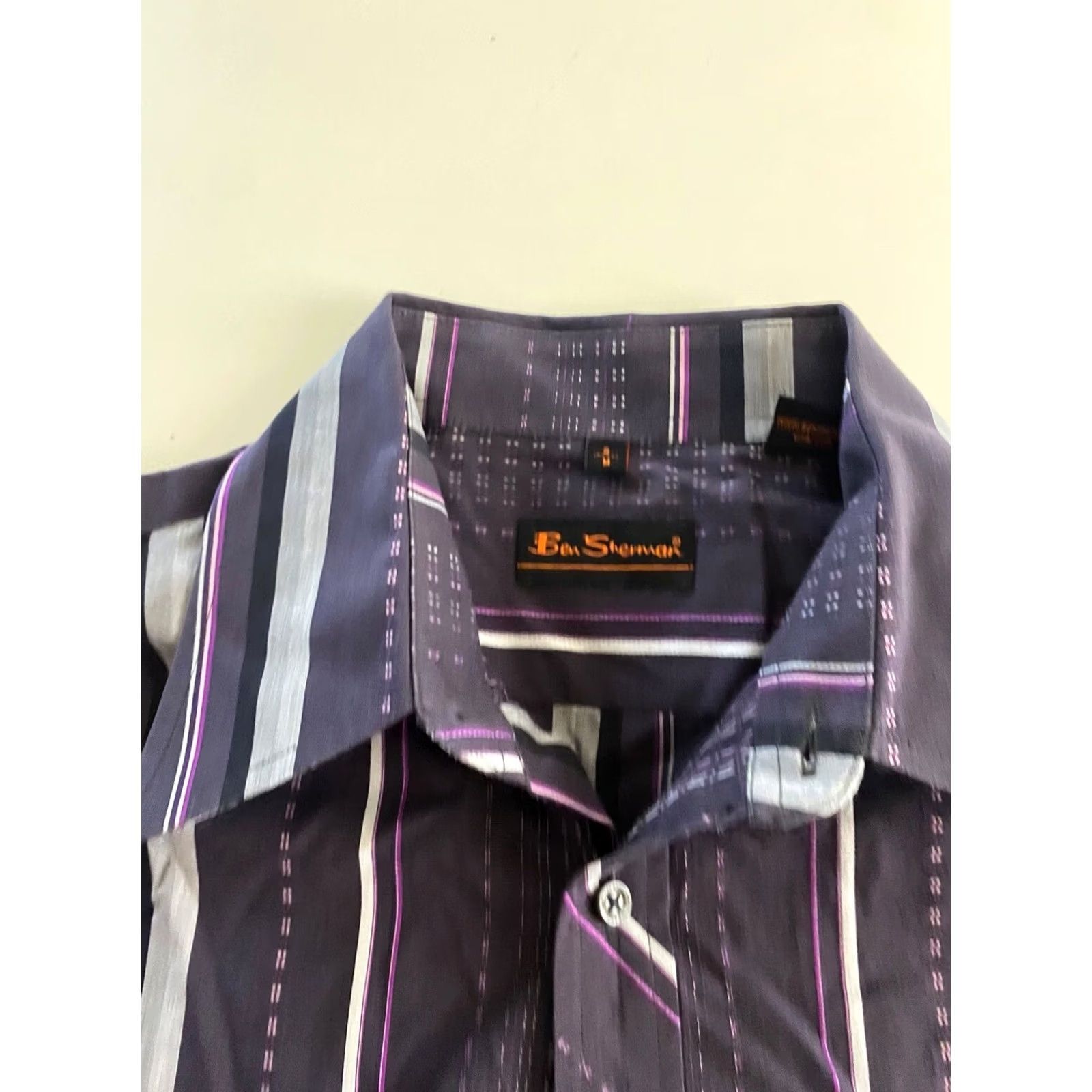 Ben Sherman Ben Sherman London Stripe Sticthed LONG SLEEVE SHIRT Medium Slim Men Multicolor Button-Up Size US M / EU 48-50 / 2 - 3 Thumbnail