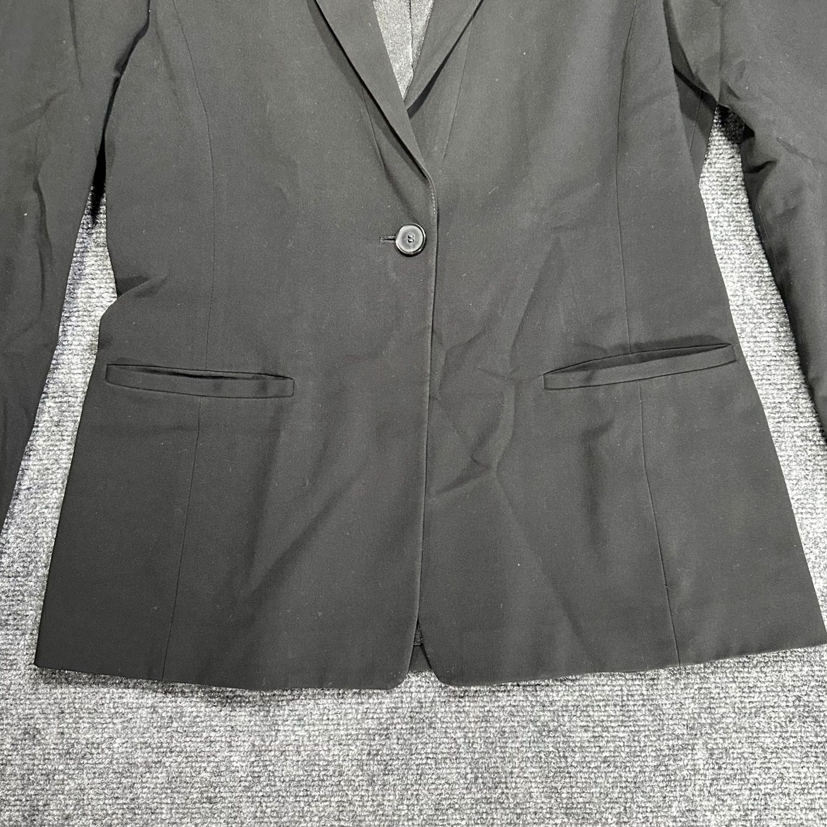 Elie Tahari Elie Tahari Blazer Womens 10 Jacket One-Button Notch Collar Pockets Lined Stretch Black Blazer, 10 Womens Mens Womens? Size L / US 10 / IT 46 - 2 Thumbnail
