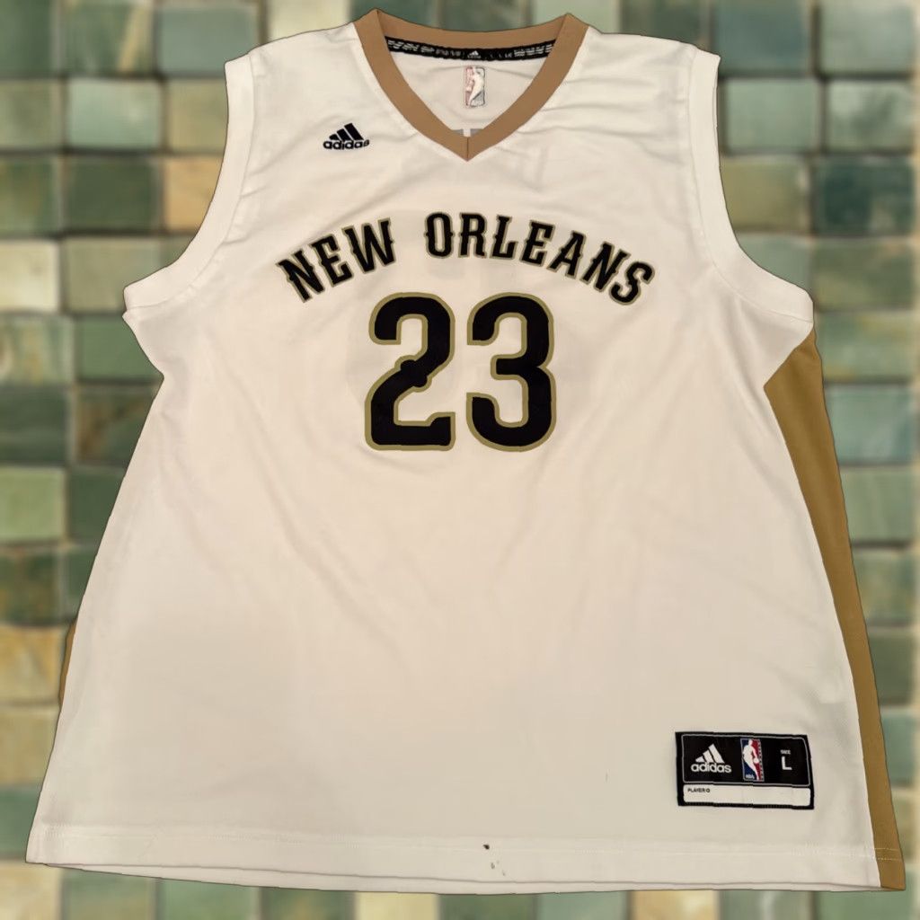 Adidas Adidas Jersey Tank Men L White New Orleans Pelicans #23 Anthony Davis Mens Large Tank Activewear Jersey Size US L / EU 52-54 / 3 - 1 Thumbnail