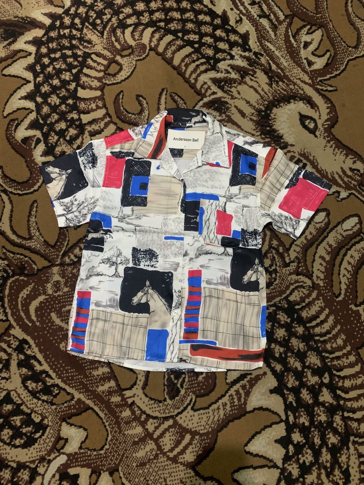 Andersson Bell Andersson Bell Capri Printed Open Colar Shirt Size US M / EU 48-50 / 2 - 1 Thumbnail
