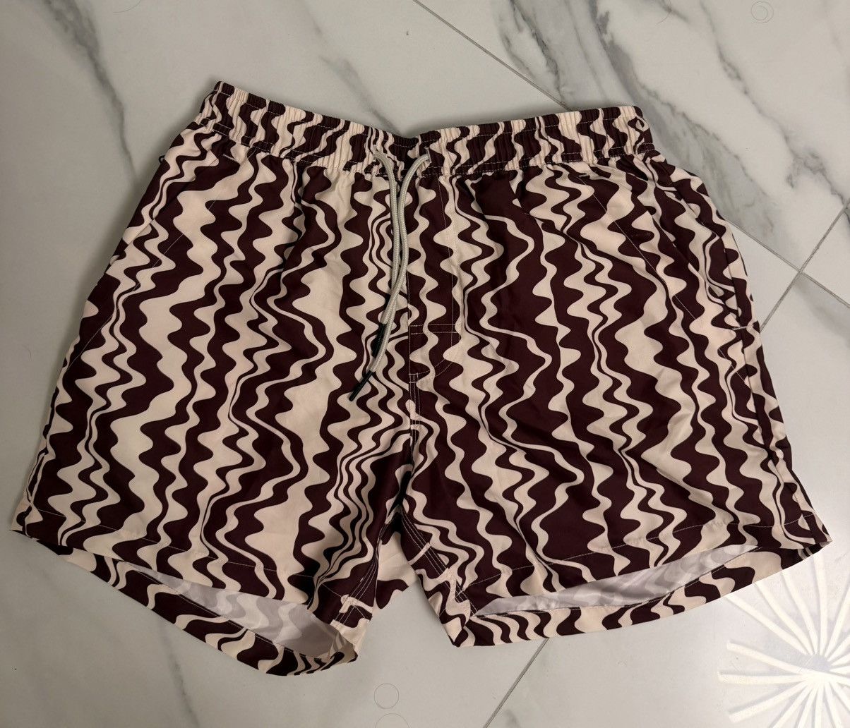 OAS NWT OAS Brown and White Resort Swim Short Trunks - 5" Size US 32 / EU 48 - 1 Thumbnail