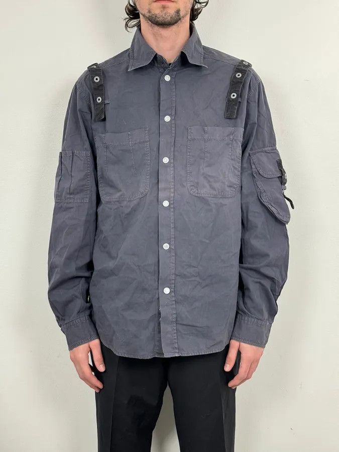 Dolce & Gabbana AW2004 Dolce & Gabbana Parachute Blue Cargo Bondage Shirt Size US L / EU 52-54 / 3 - 2 Thumbnail